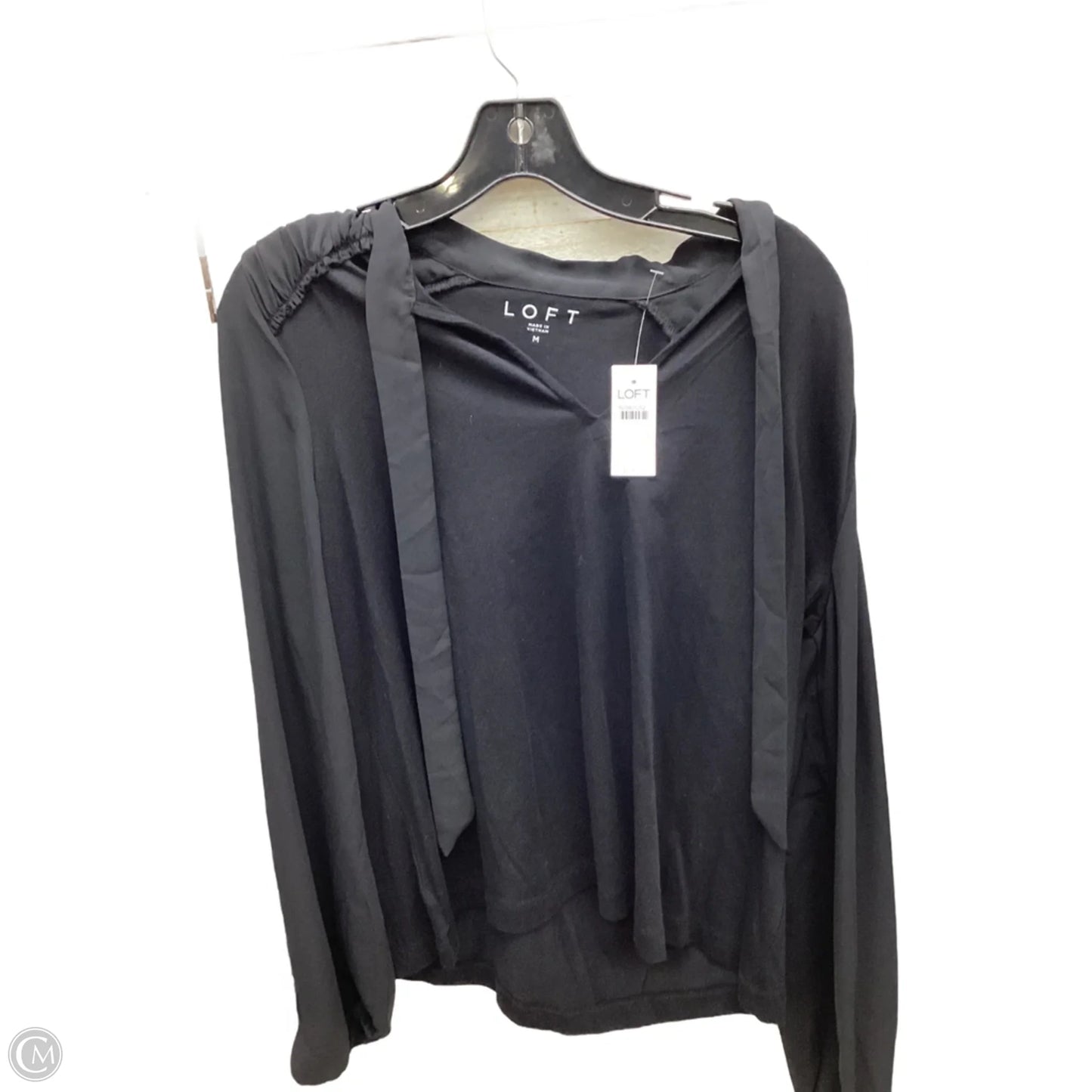 Top Long Sleeve By Loft In Black, Size: M