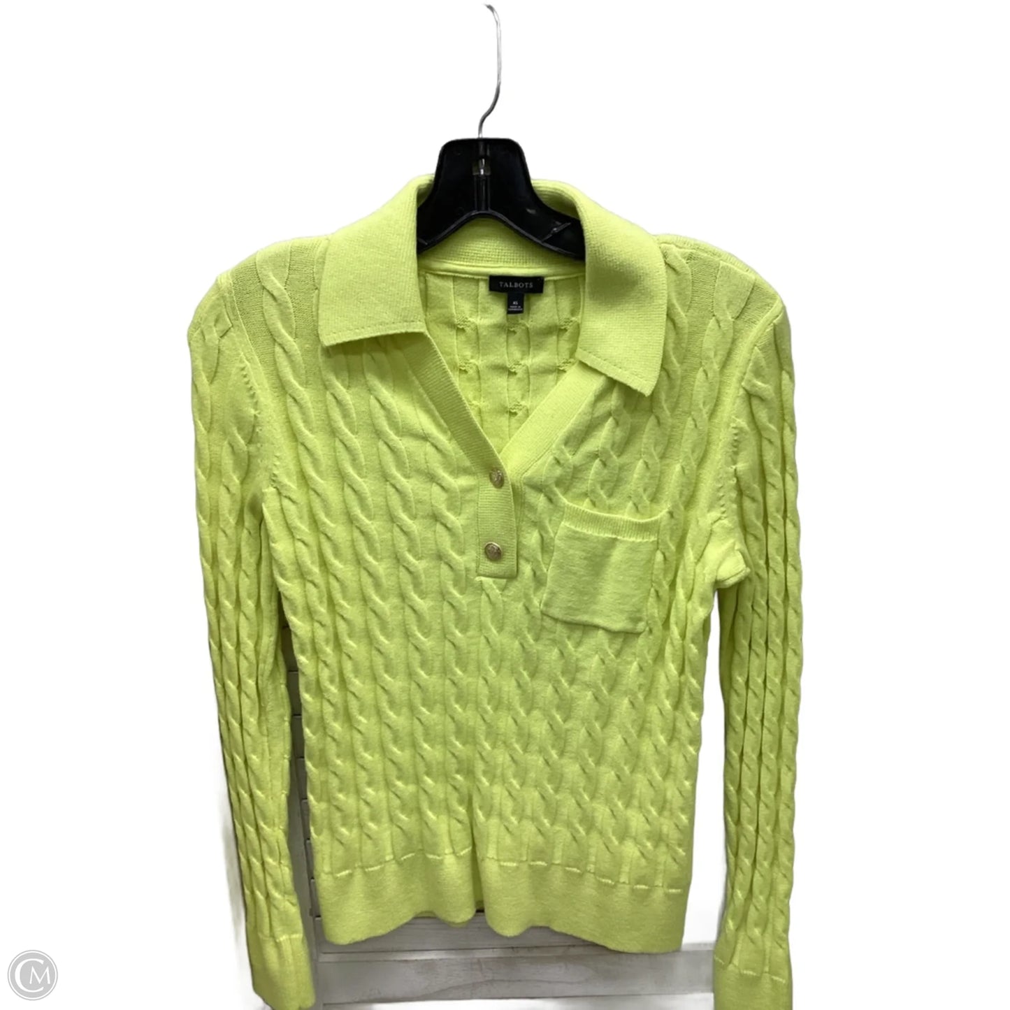 Top Long Sleeve By Talbots In Yellow, Size: Xs
