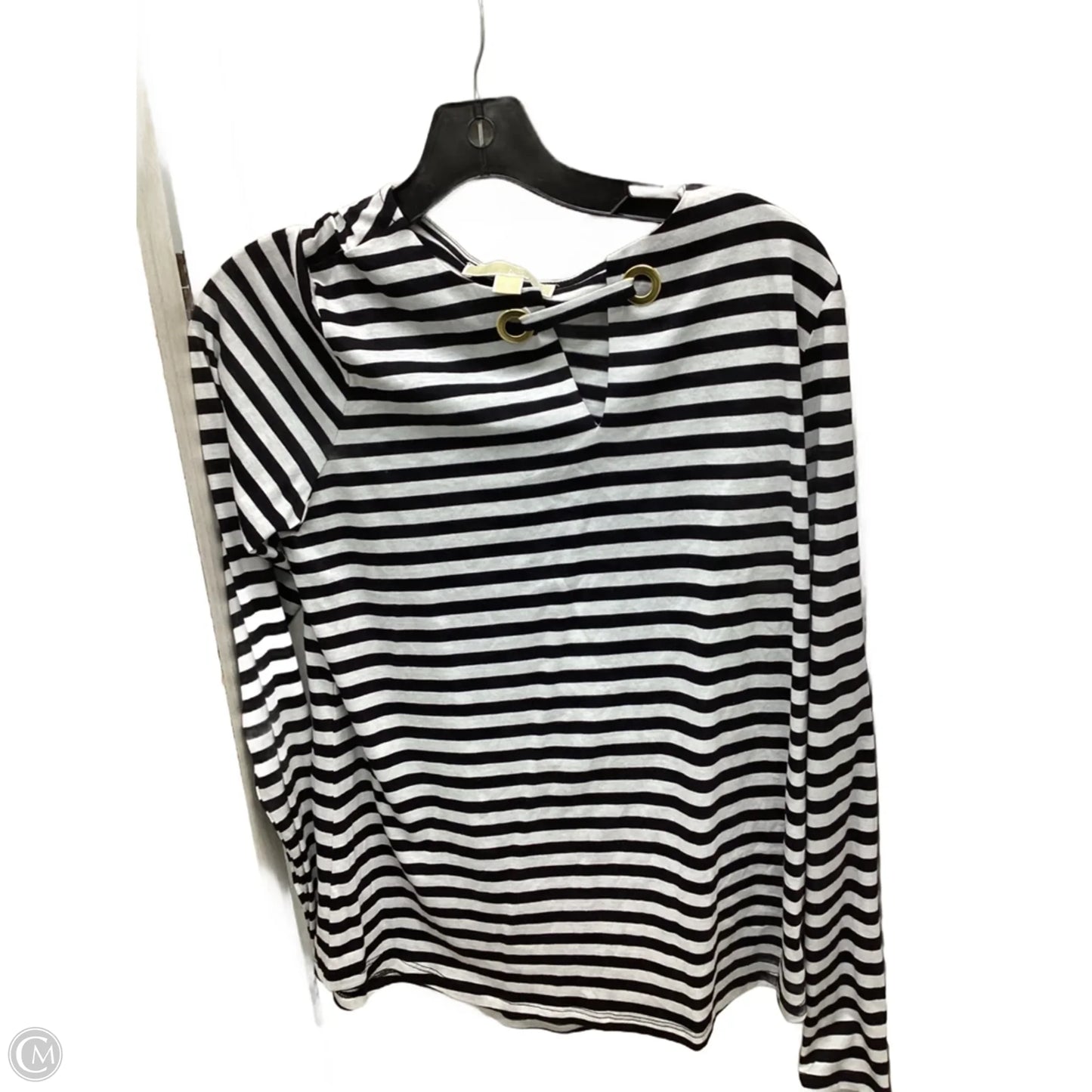 Top Long Sleeve Designer By Michael Kors In Striped Pattern, Size: M