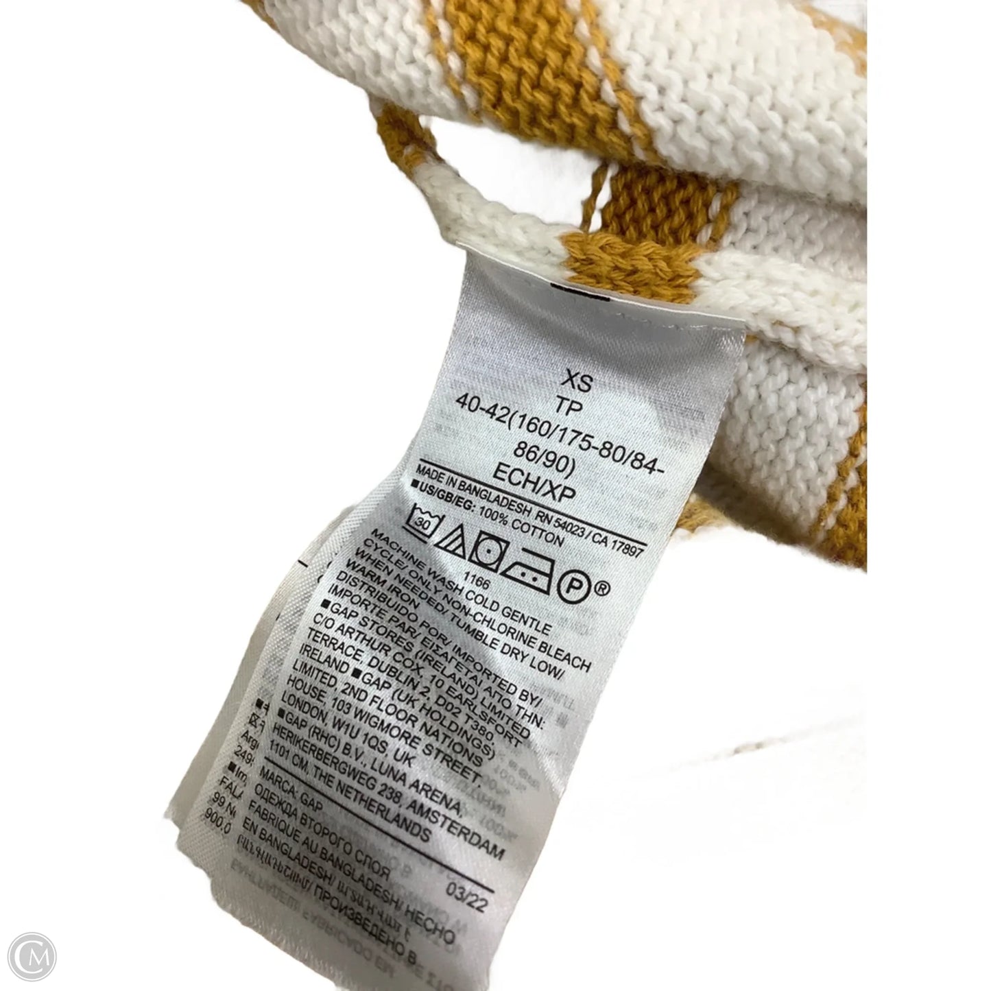 Top Long Sleeve By Gap In Striped Pattern, Size: Xs