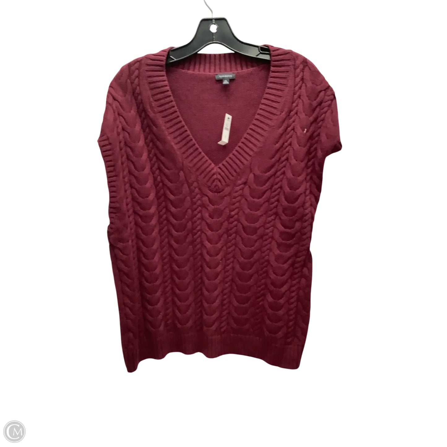 Vest Sweater By Talbots In Maroon, Size: Xl