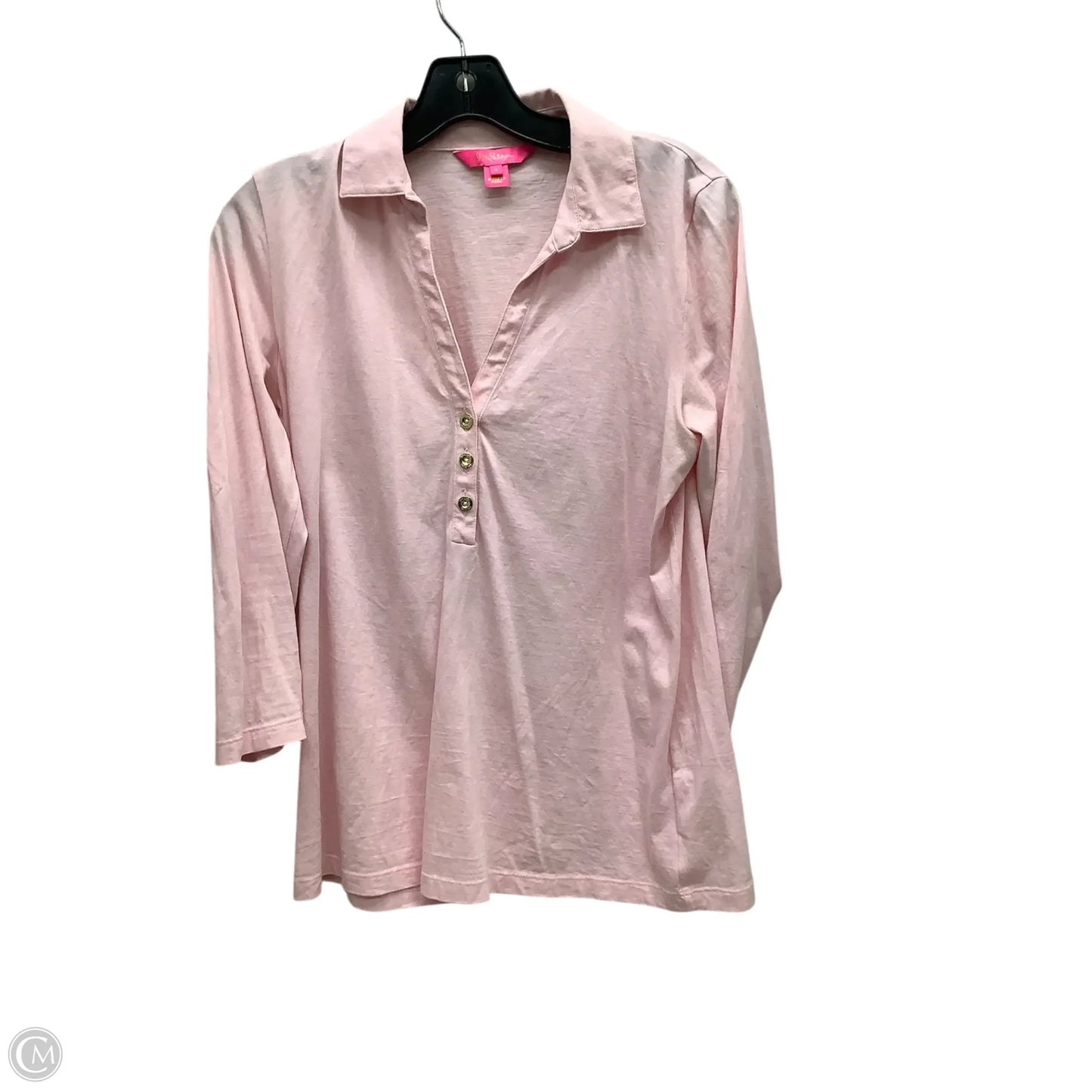 Top Long Sleeve Designer By Lilly Pulitzer In Pink, Size: S