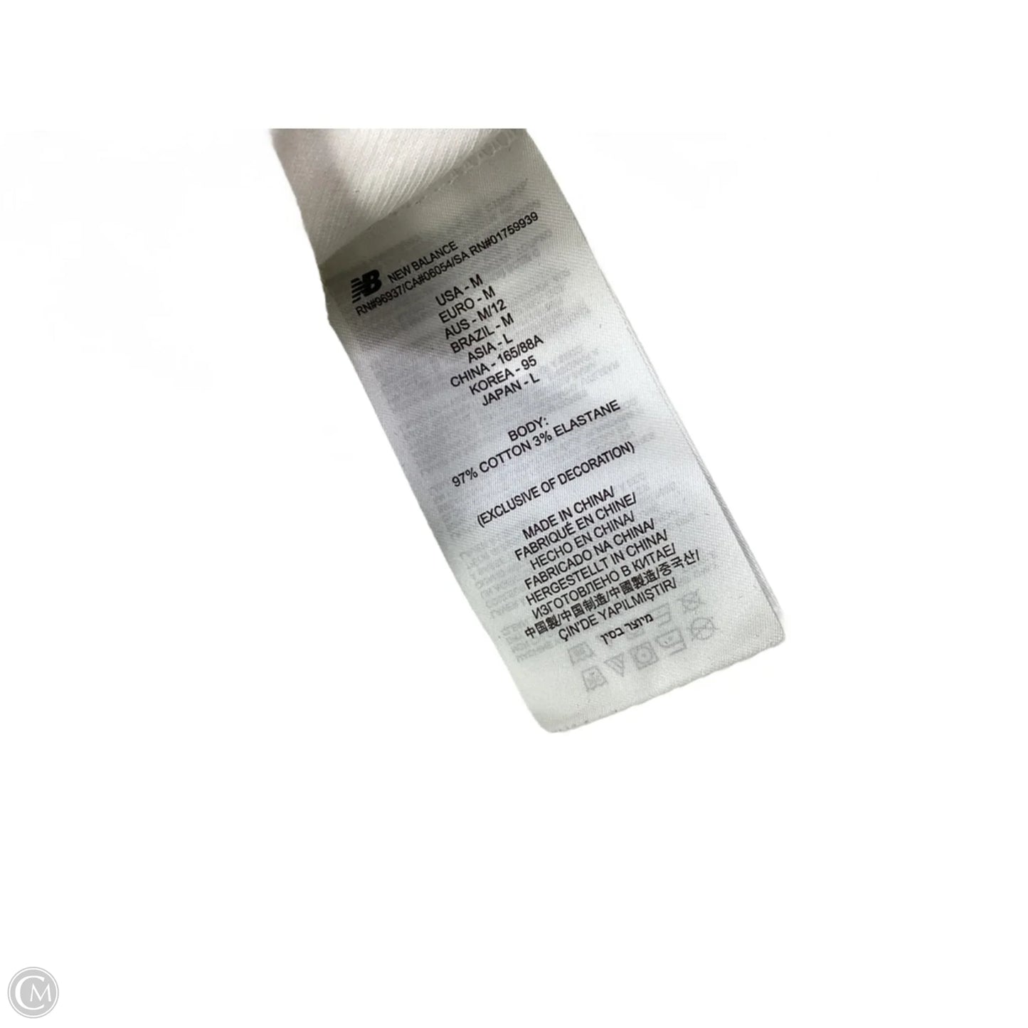 Top Long Sleeve By New Balance In Grey & White, Size: M