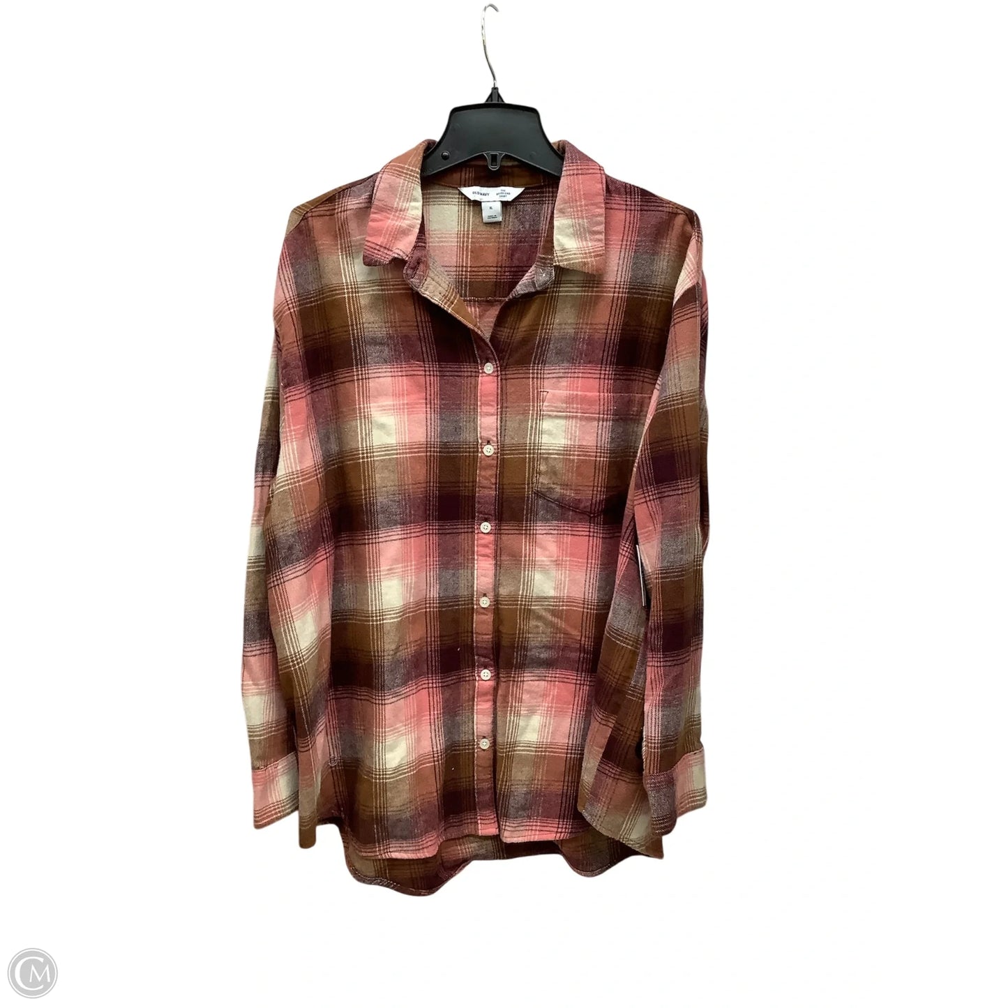 Top Long Sleeve By Old Navy In Plaid Pattern, Size: Xl