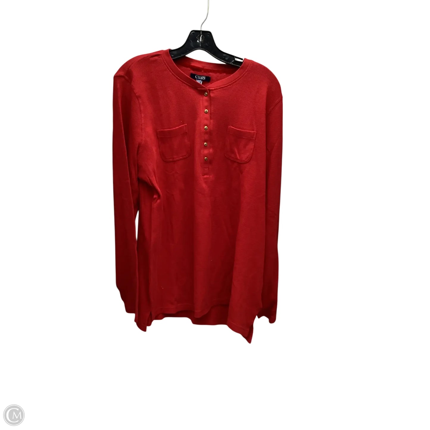 Top Long Sleeve By Chaps In Red, Size: Xxl