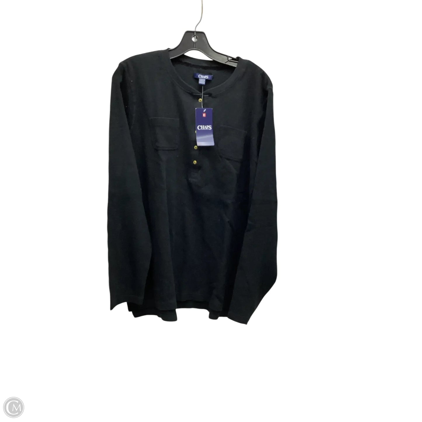 Top Long Sleeve By Chaps In Black, Size: Xxl