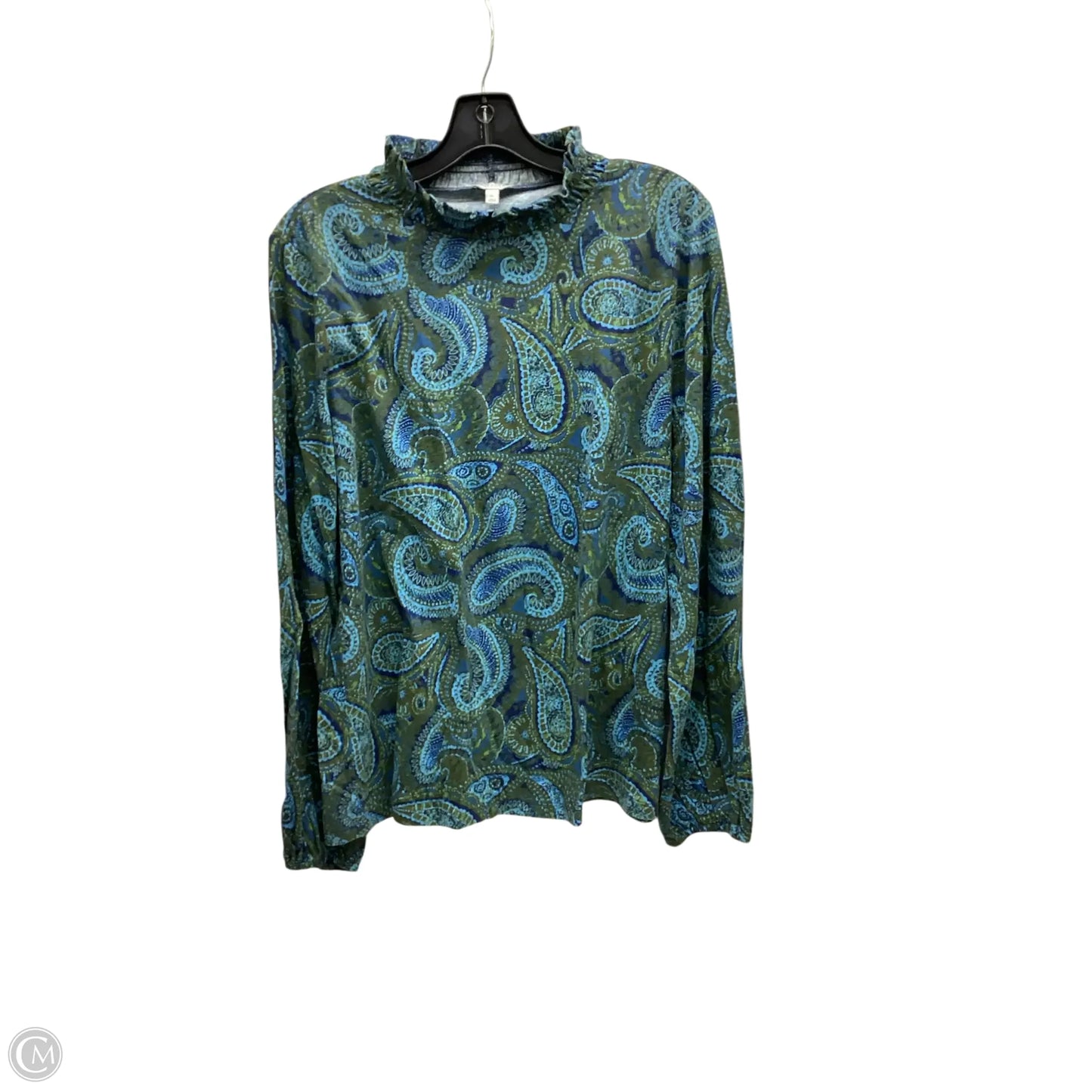 Top Long Sleeve By Talbots In Plaid Pattern, Size: Xl