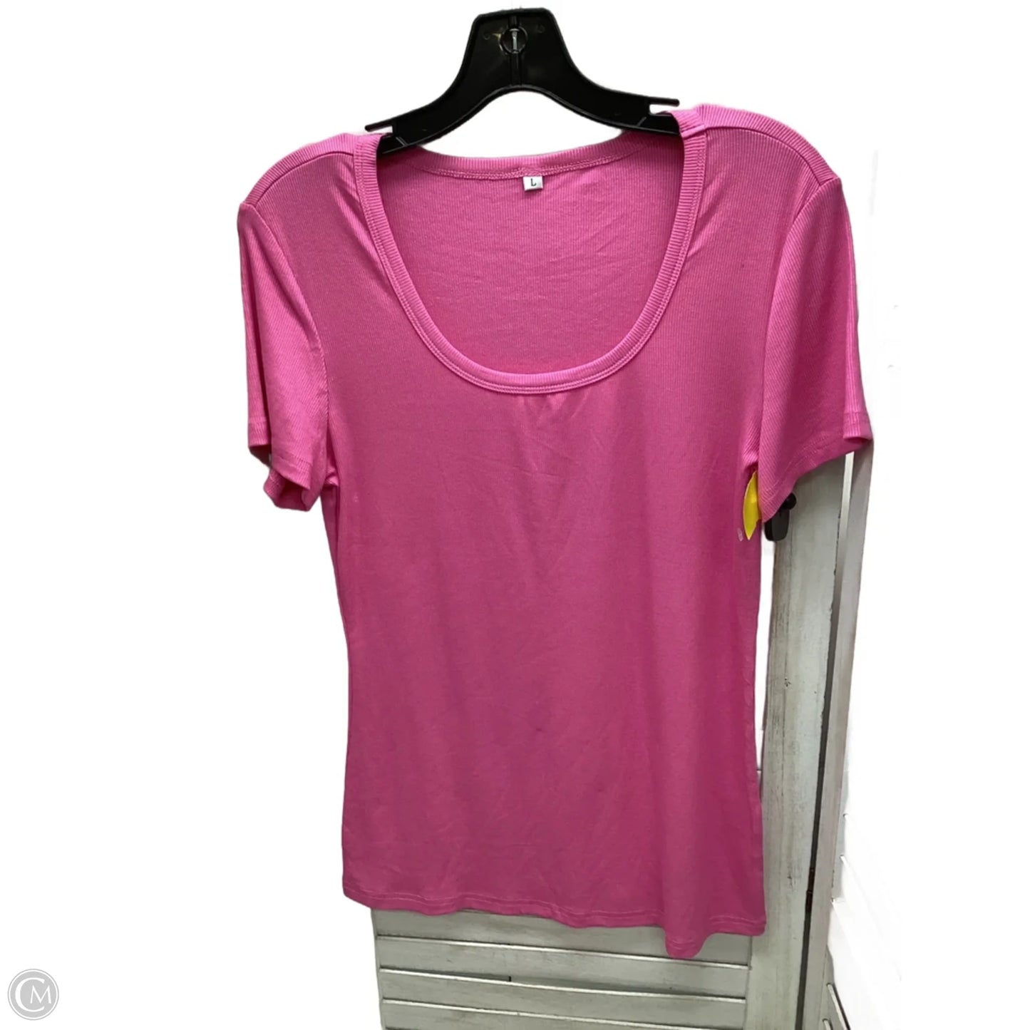 Top Short Sleeve By Workshop In Striped Pattern, Size: L