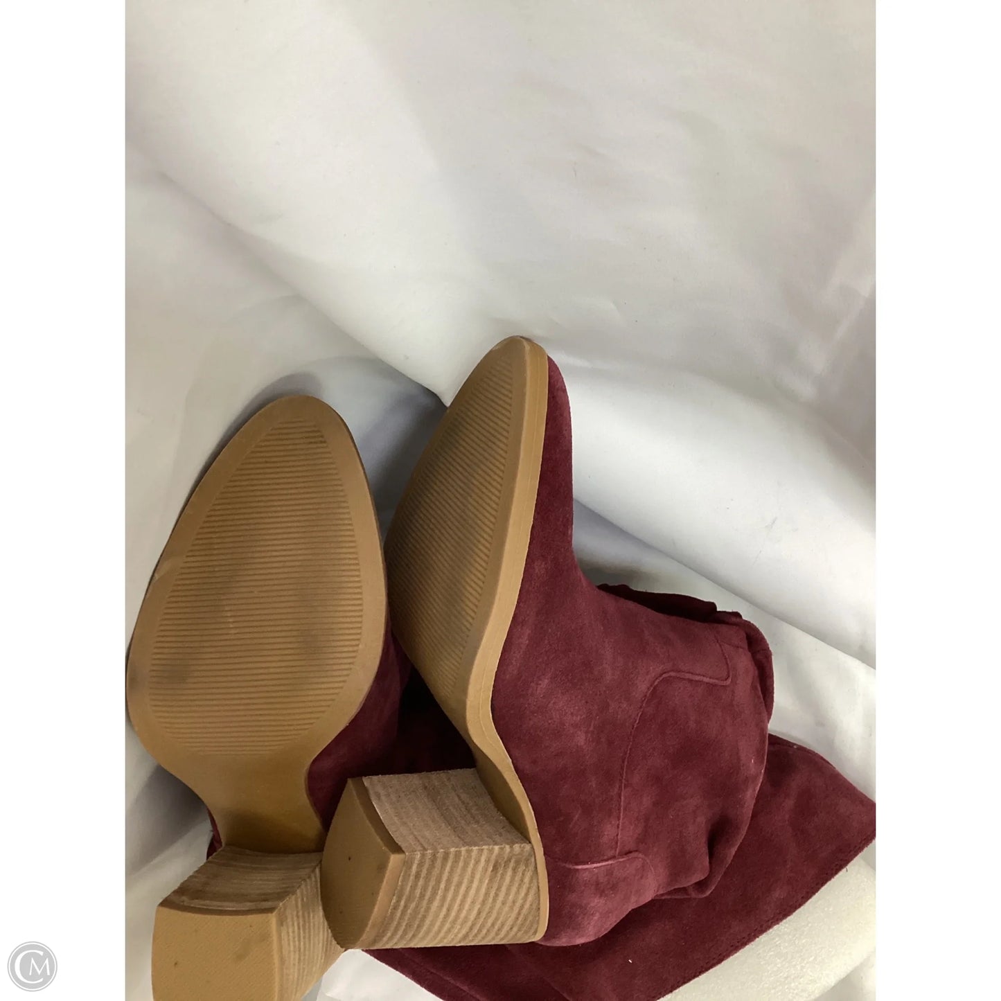 Boots Mid-calf Heels By Nine West In Maroon, Size: 8