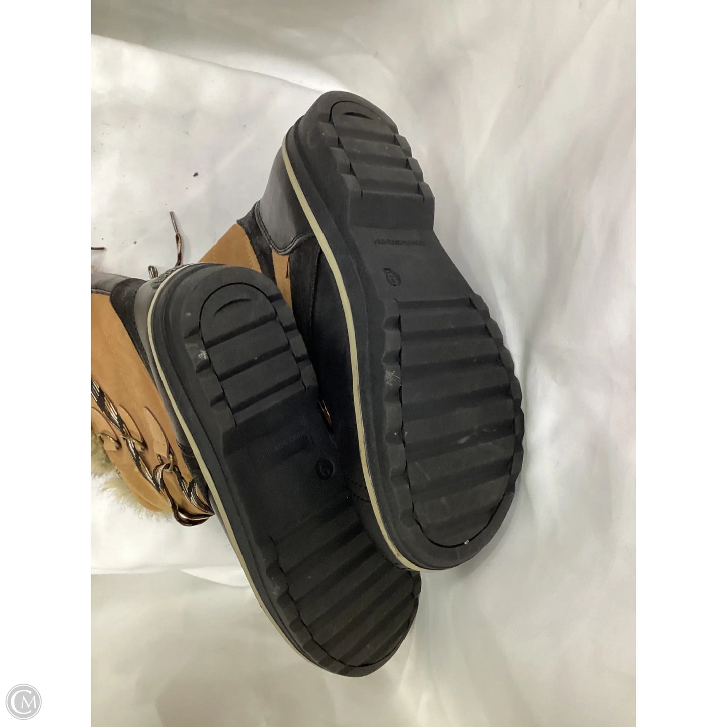 Boots Snow By Clothes Mentor In Black & Brown, Size: 9