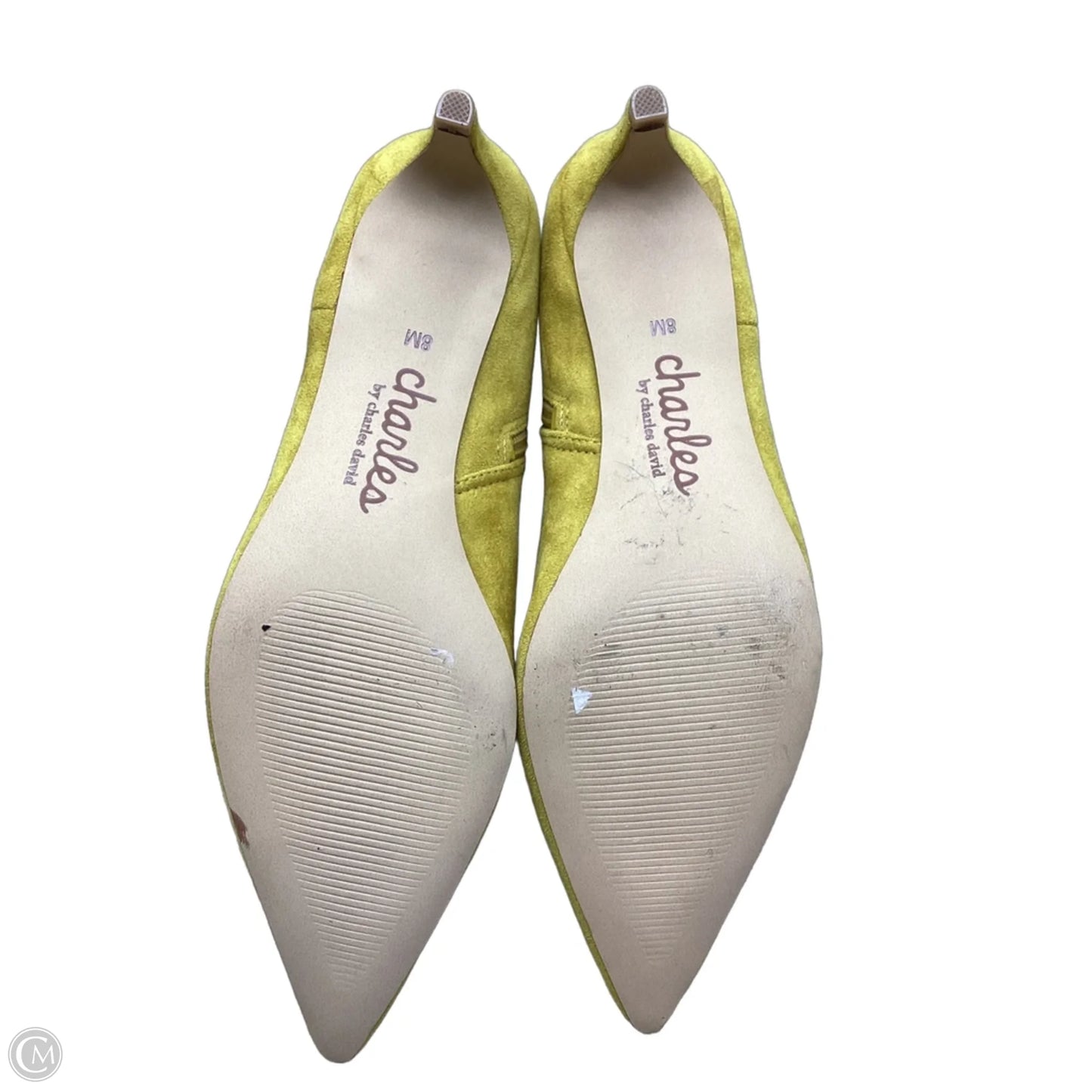 Boots Ankle Heels By Charles David In Yellow, Size: 8