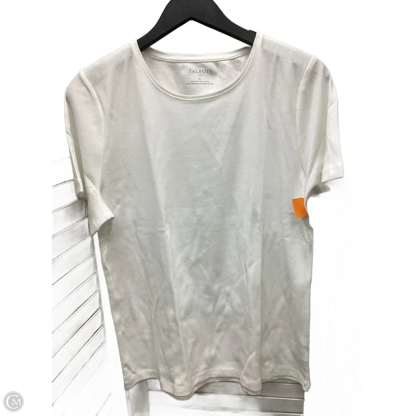 Top Short Sleeve By Talbots In White, Size: Xl