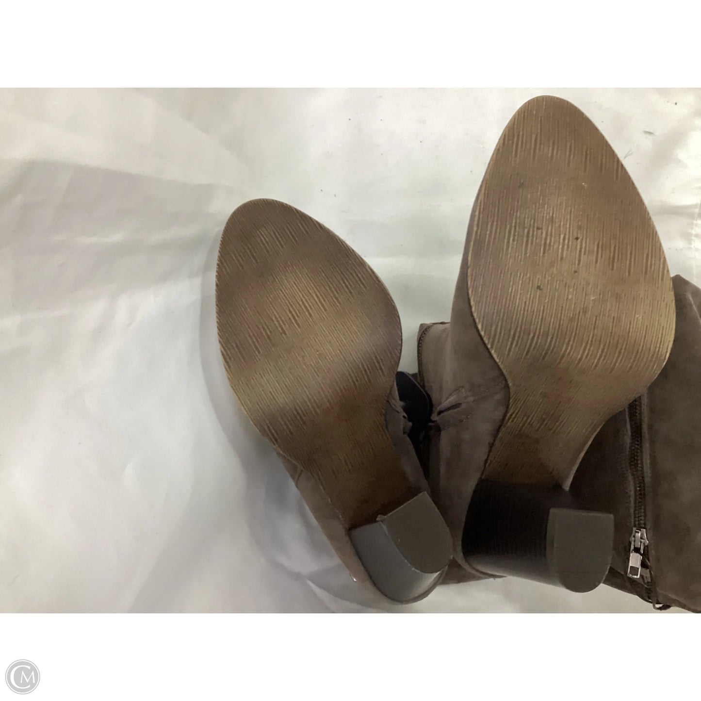 Boots Mid-calf Heels By Shoedazzle In Brown, Size: 9
