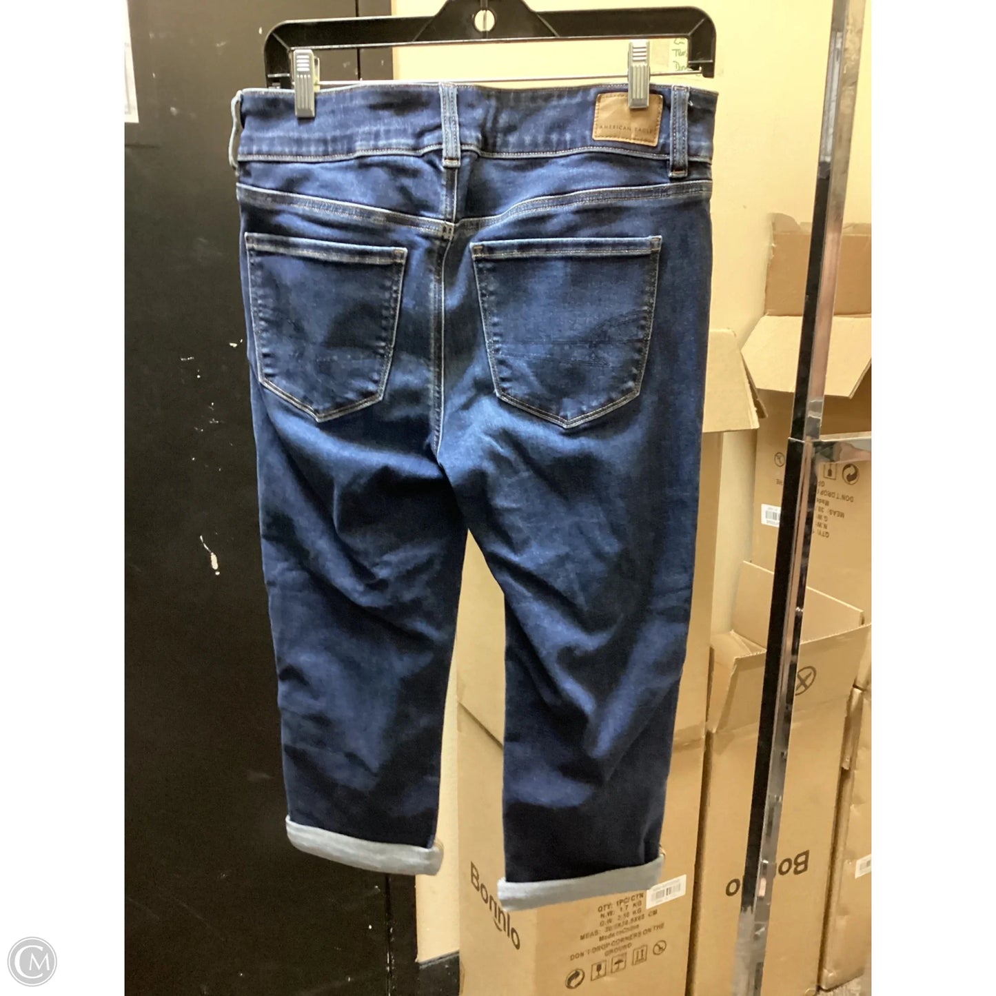 Jeans Cropped By American Eagle In Blue Denim, Size: 10