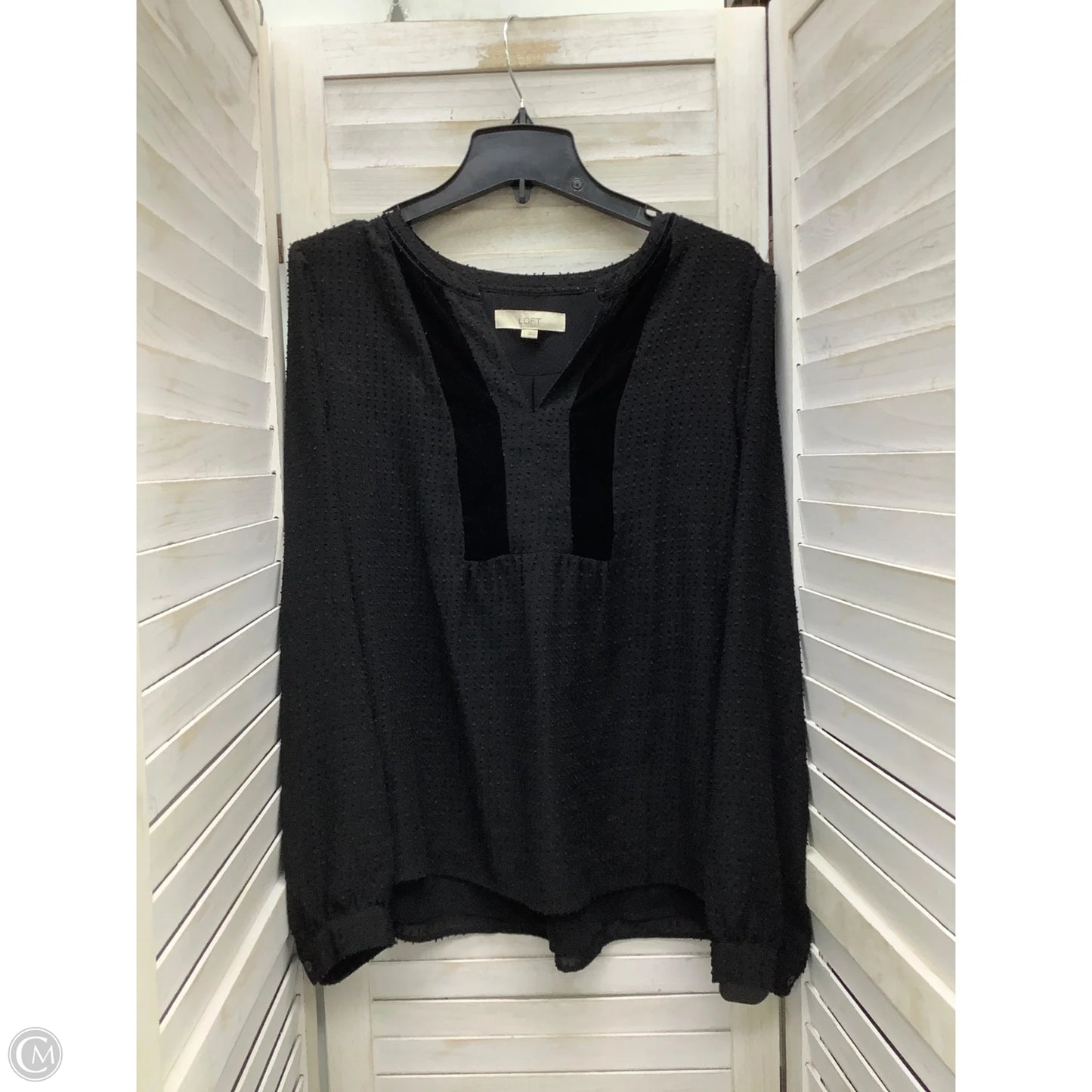Blouse Long Sleeve By Loft In Black, Size: L