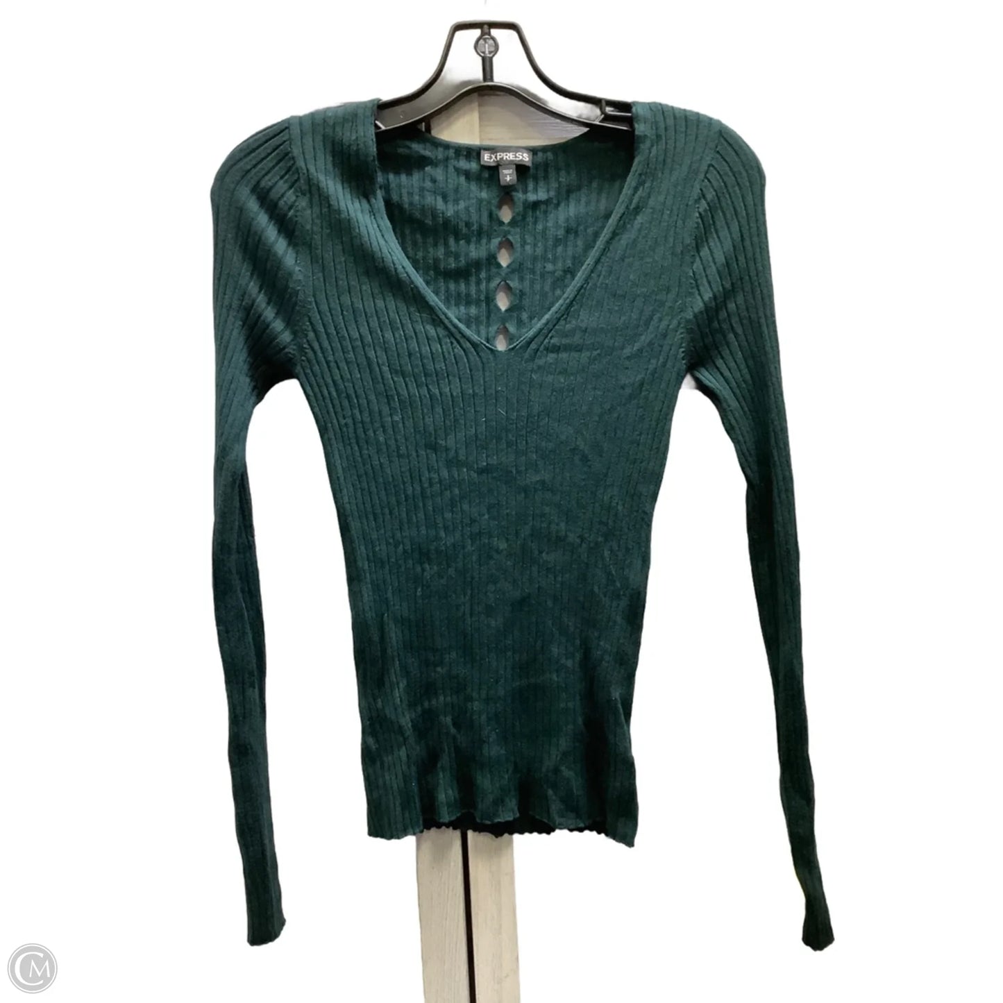 Top Long Sleeve By Express In Green, Size: S