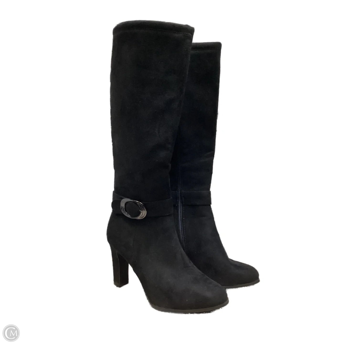 Boots Knee Heels By Clothes Mentor In Black, Size: 10
