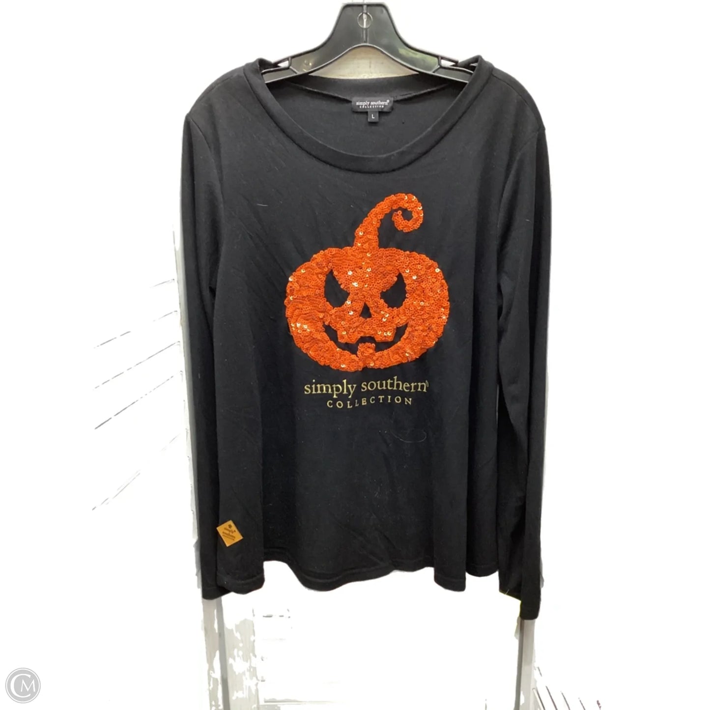 Top Long Sleeve By Simply Southern In Black, Size: L