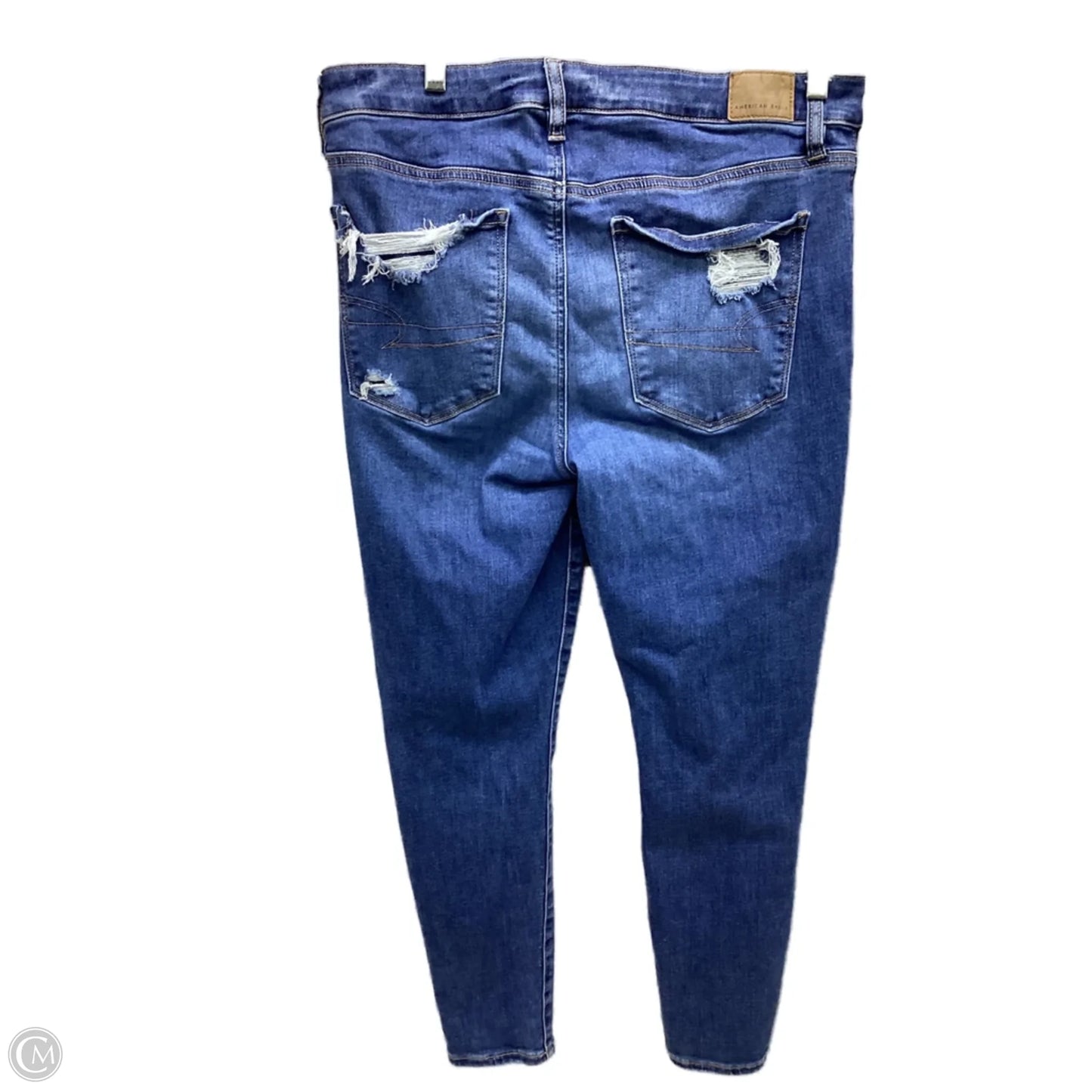 Jeans Skinny By American Eagle In Blue Denim, Size: 12