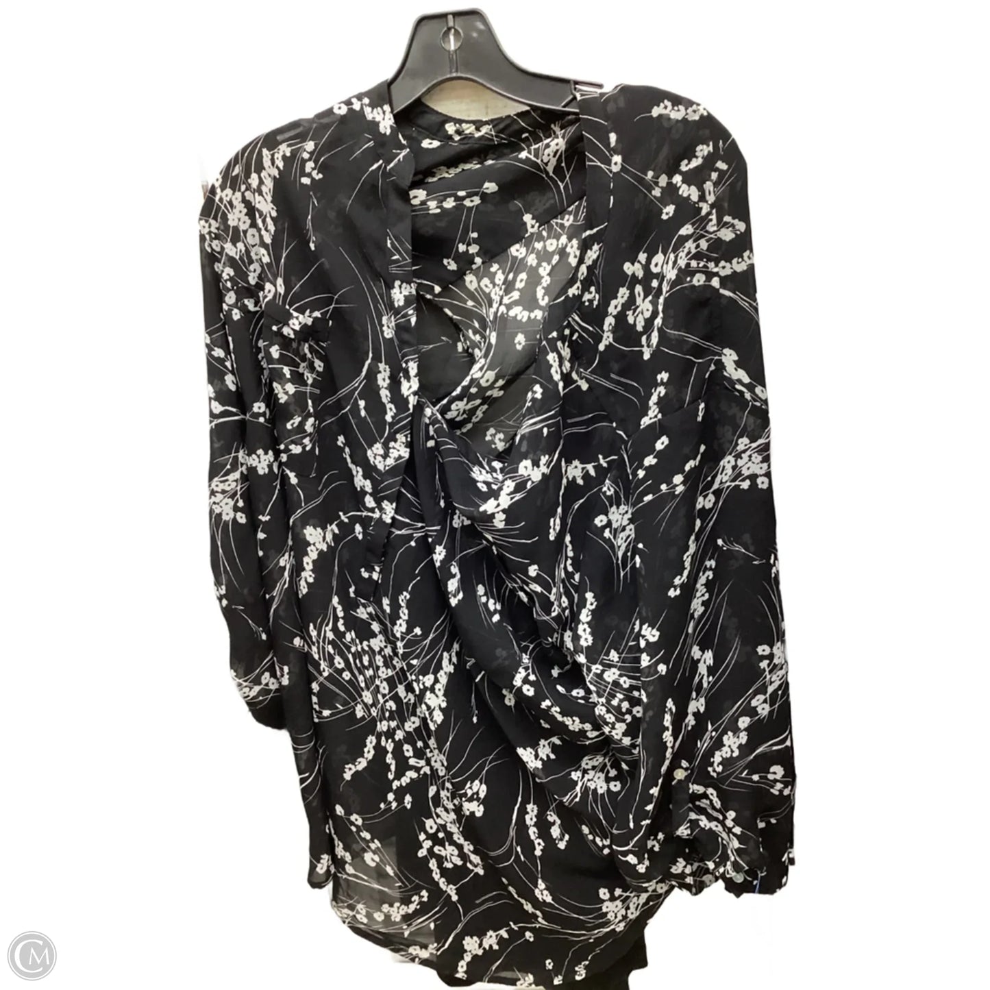 Top 3/4 Sleeve By Apt 9 In Black & White, Size: 3x