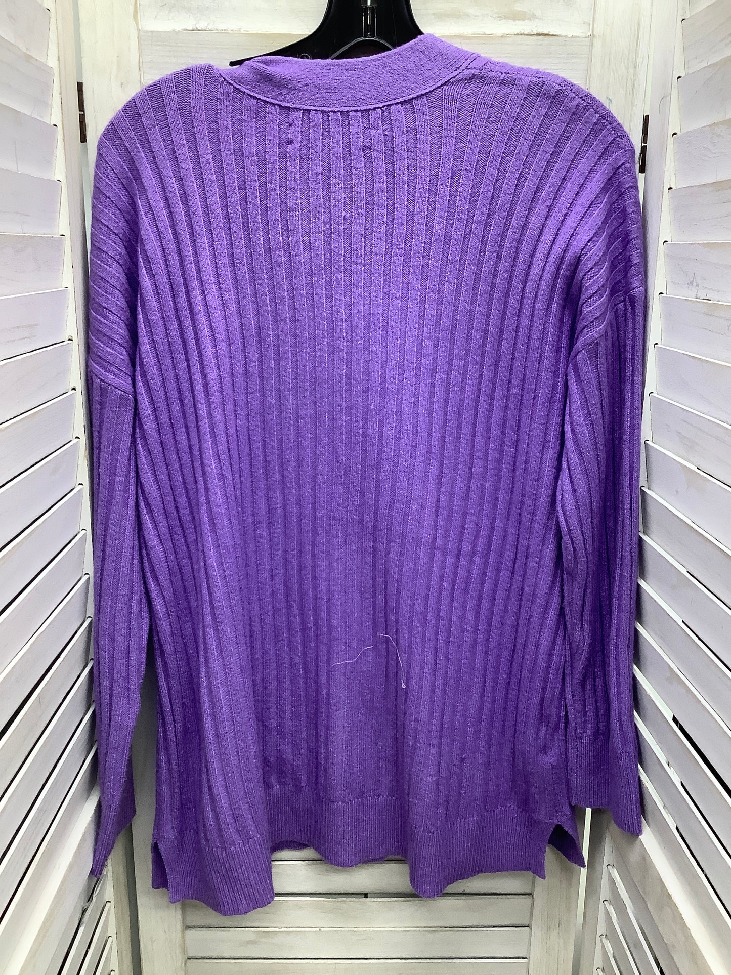 Cardigan By Loft In Purple, Size: L
