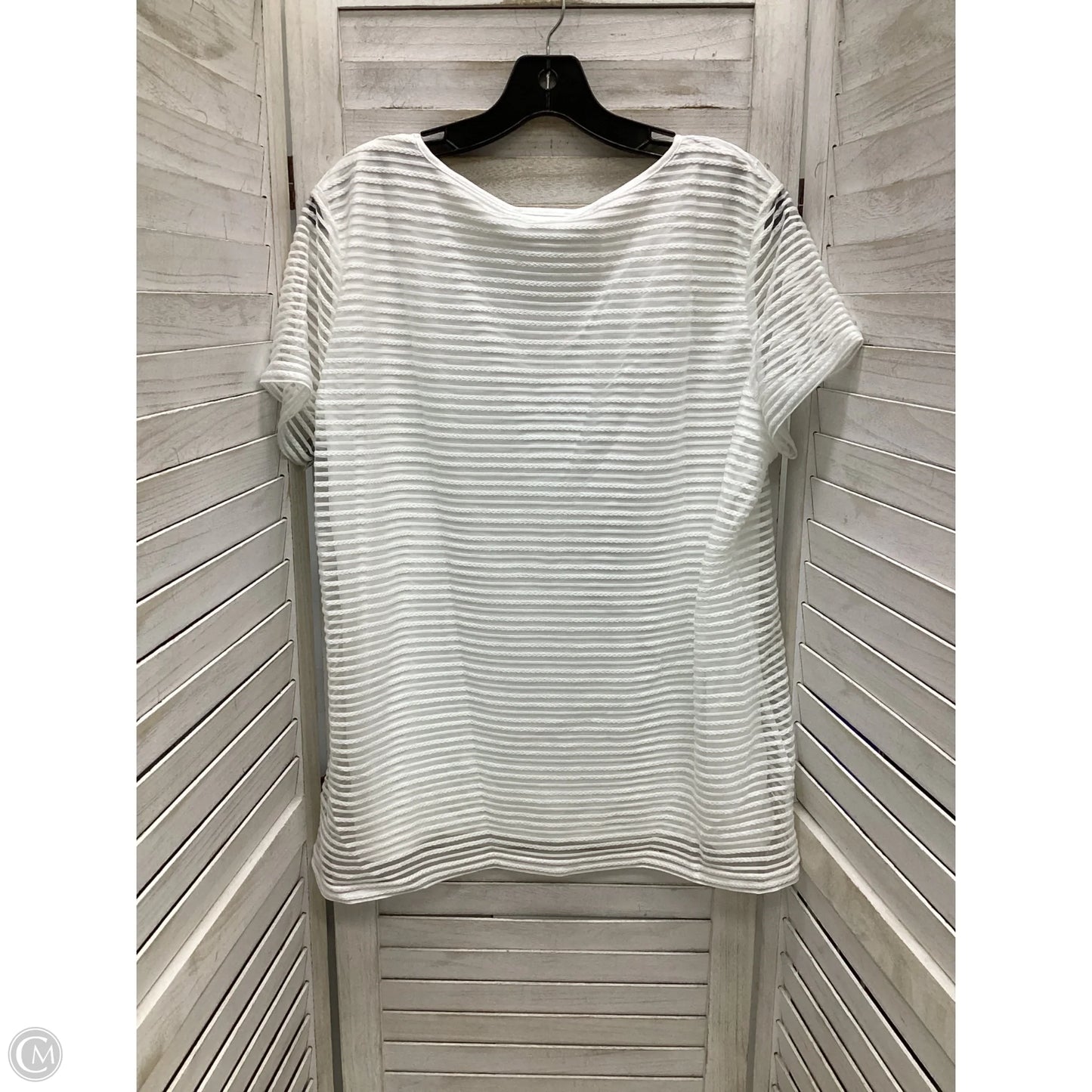 Top Short Sleeve By Calvin Klein In White, Size: Xxl