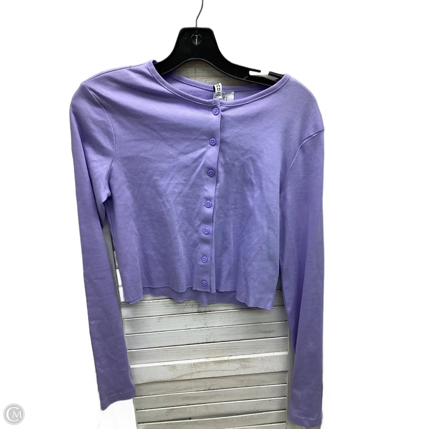 Top Long Sleeve Basic By Divided In Purple, Size: M
