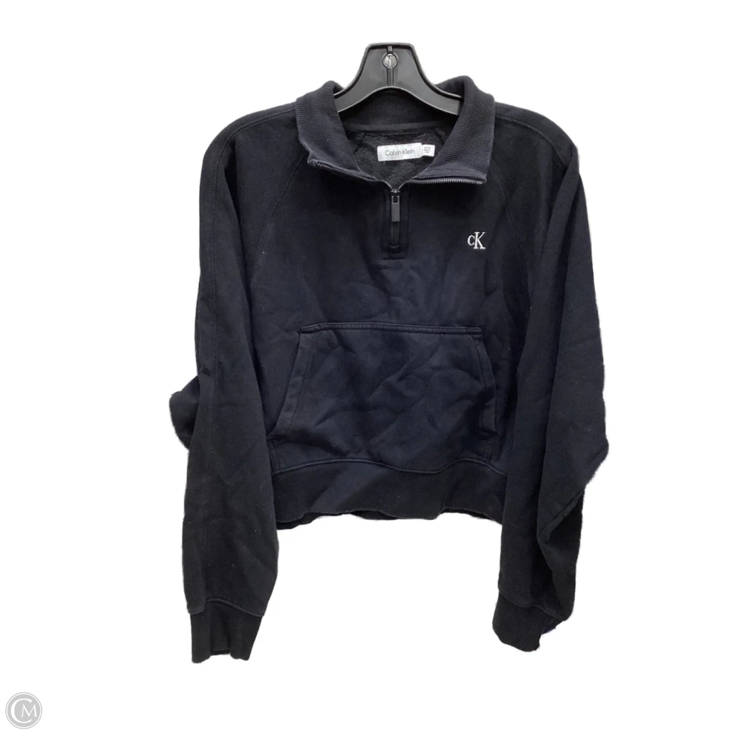 Sweatshirt Crewneck By Calvin Klein In Black, Size: S