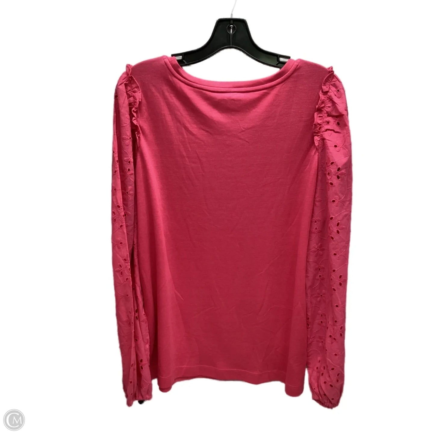 Top Long Sleeve Basic By Loft In Pink, Size: L