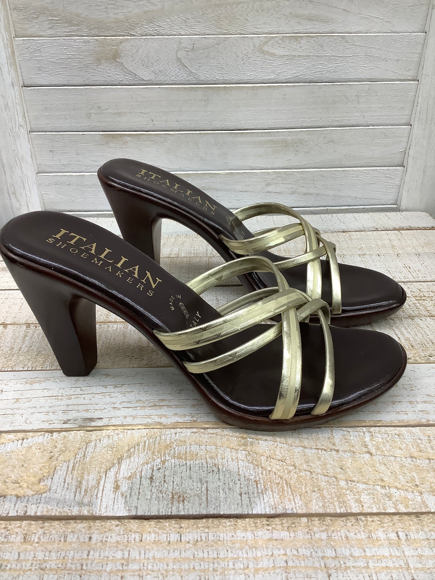 Sandals Heels Block By Italian Shoemakers Size: 5