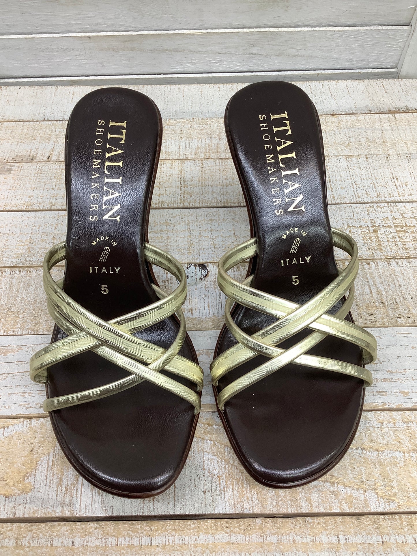 Sandals Heels Block By Italian Shoemakers Size: 5