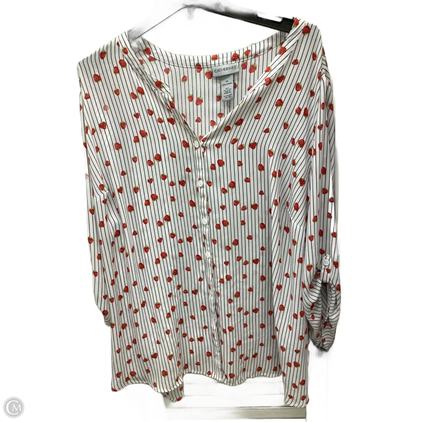 Top 3/4 Sleeve By Catherines In Multi-colored, Size: 3x