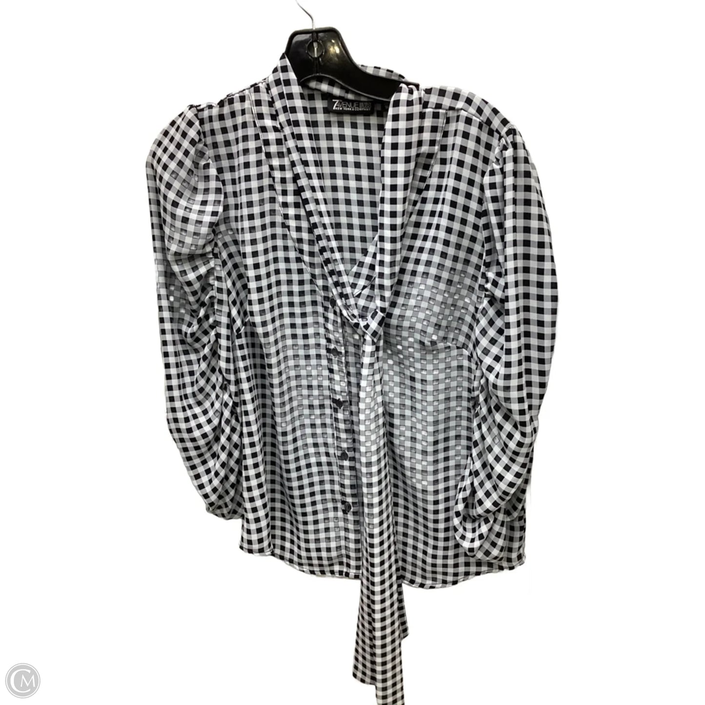 Top Long Sleeve By New York And Co In Plaid Pattern, Size: M