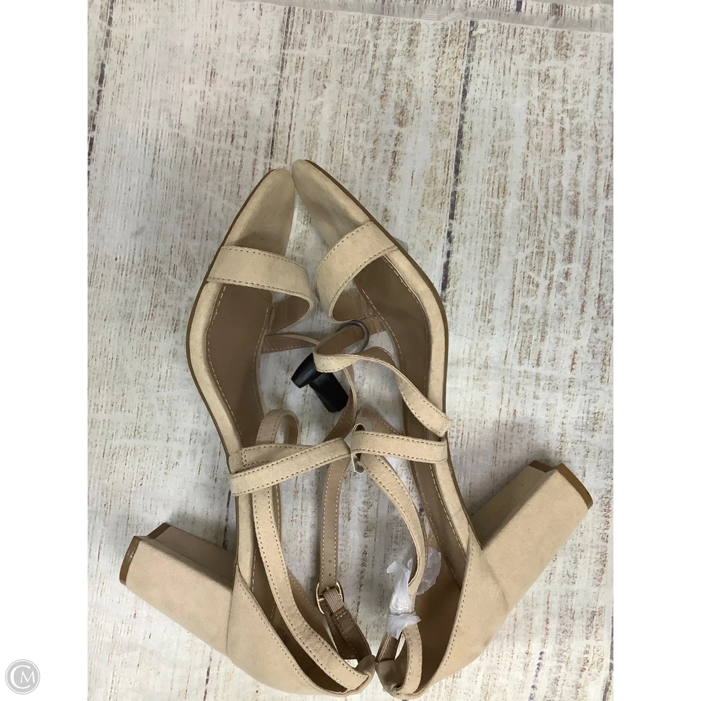 Sandals Heels Block By Clothes Mentor In Tan, Size: 11