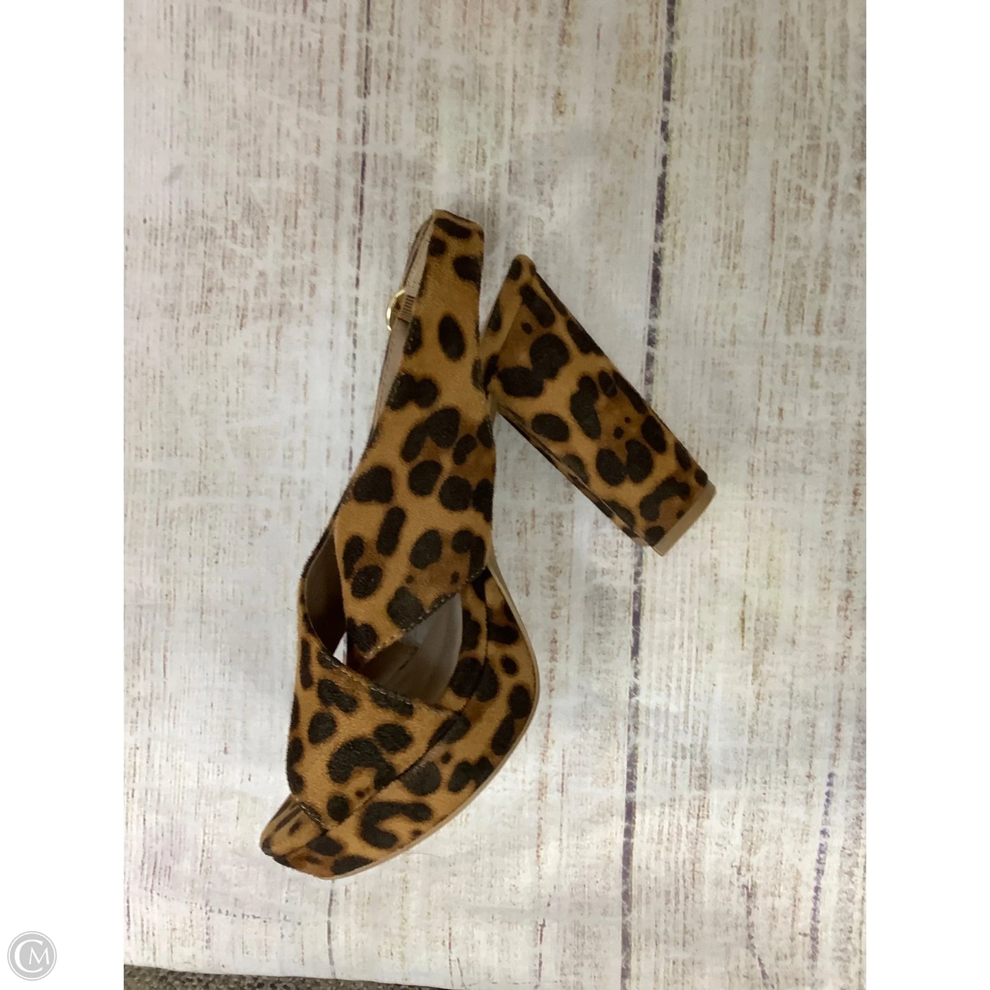 Sandals Heels Platform By New York And Co In Animal Print, Size: 6