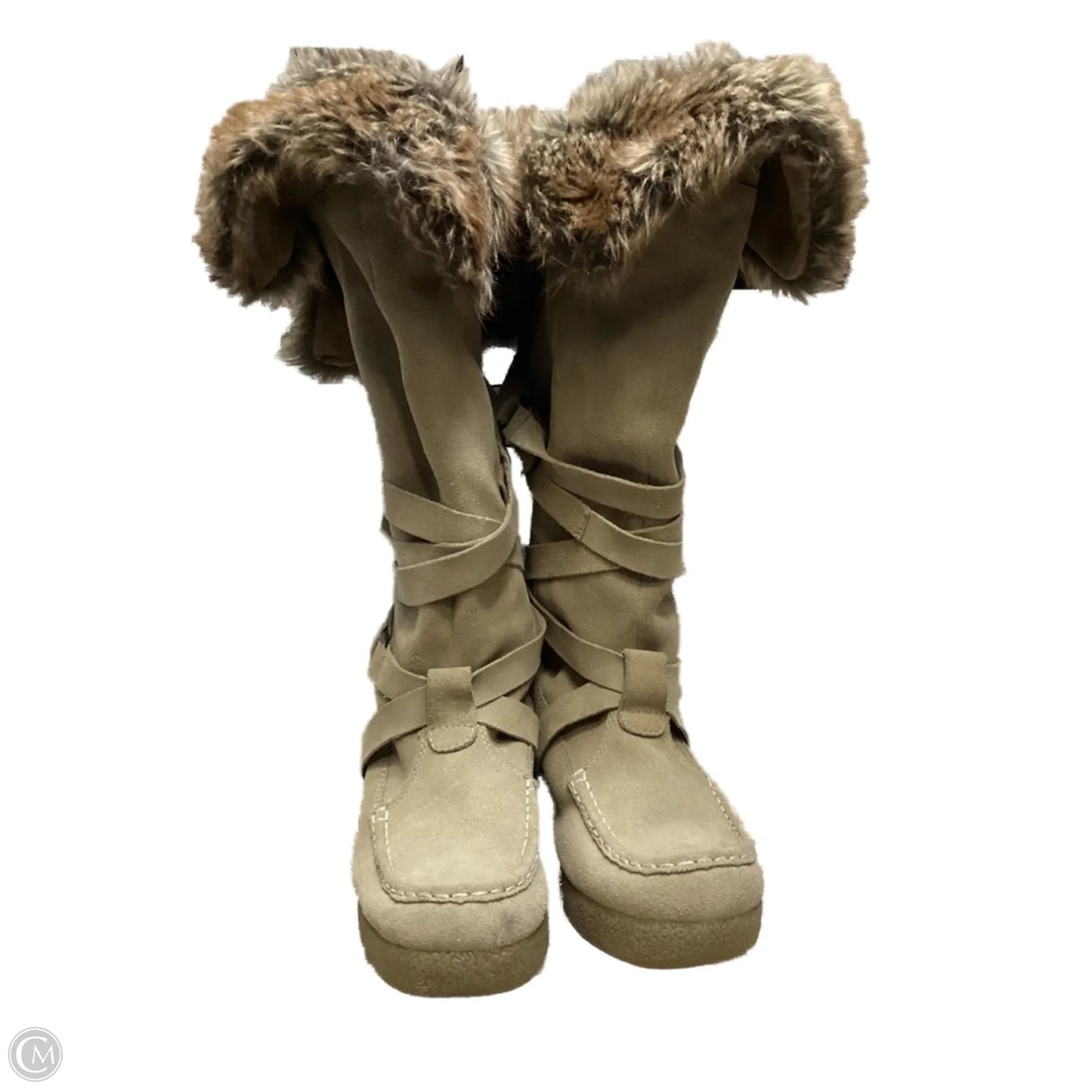 Boots Mid-calf Heels By Report In Tan, Size: 10