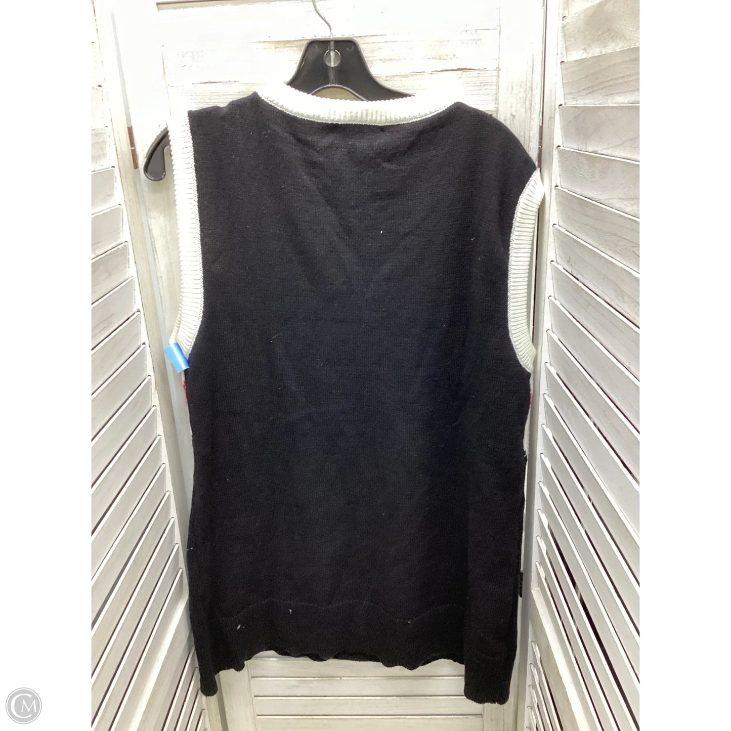 Vest Sweater By New York And Co In Black White Red, Size: L