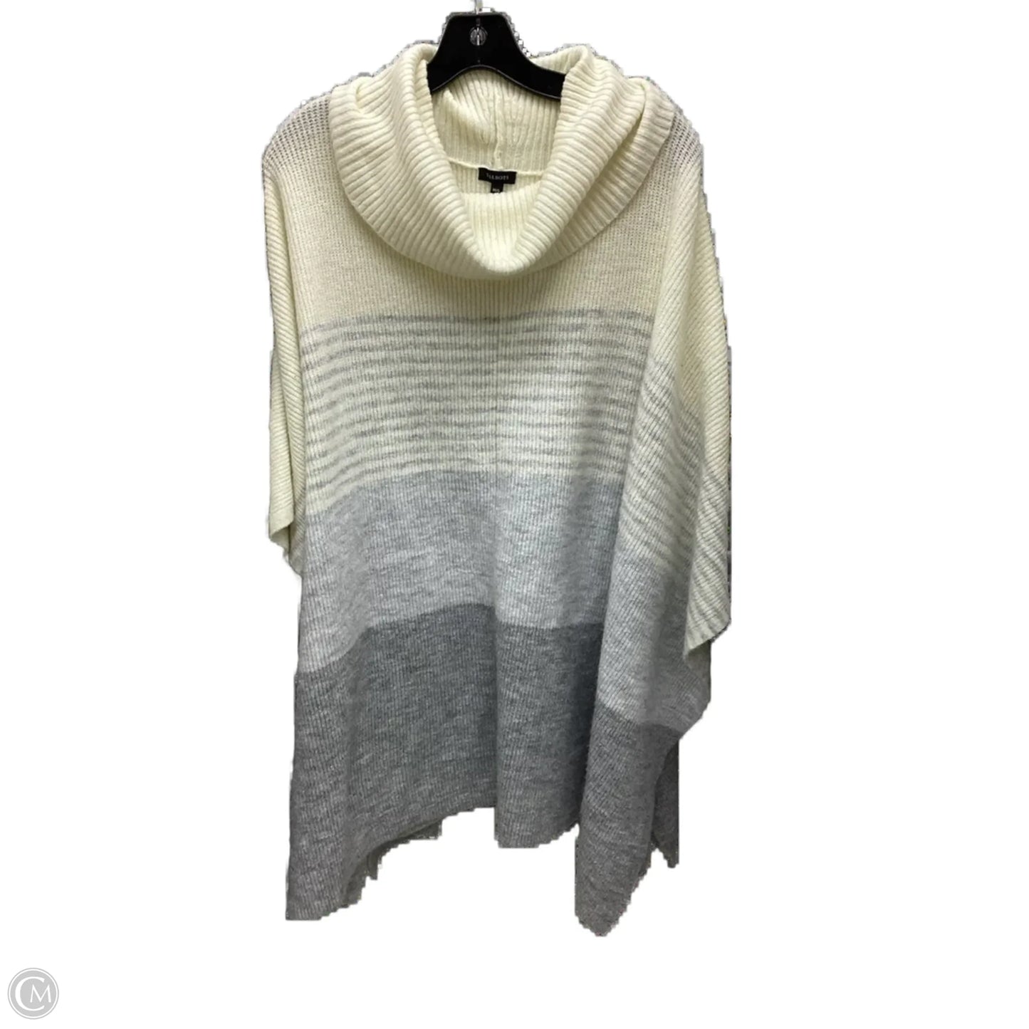 Poncho By Talbots In Grey & White, Size: M