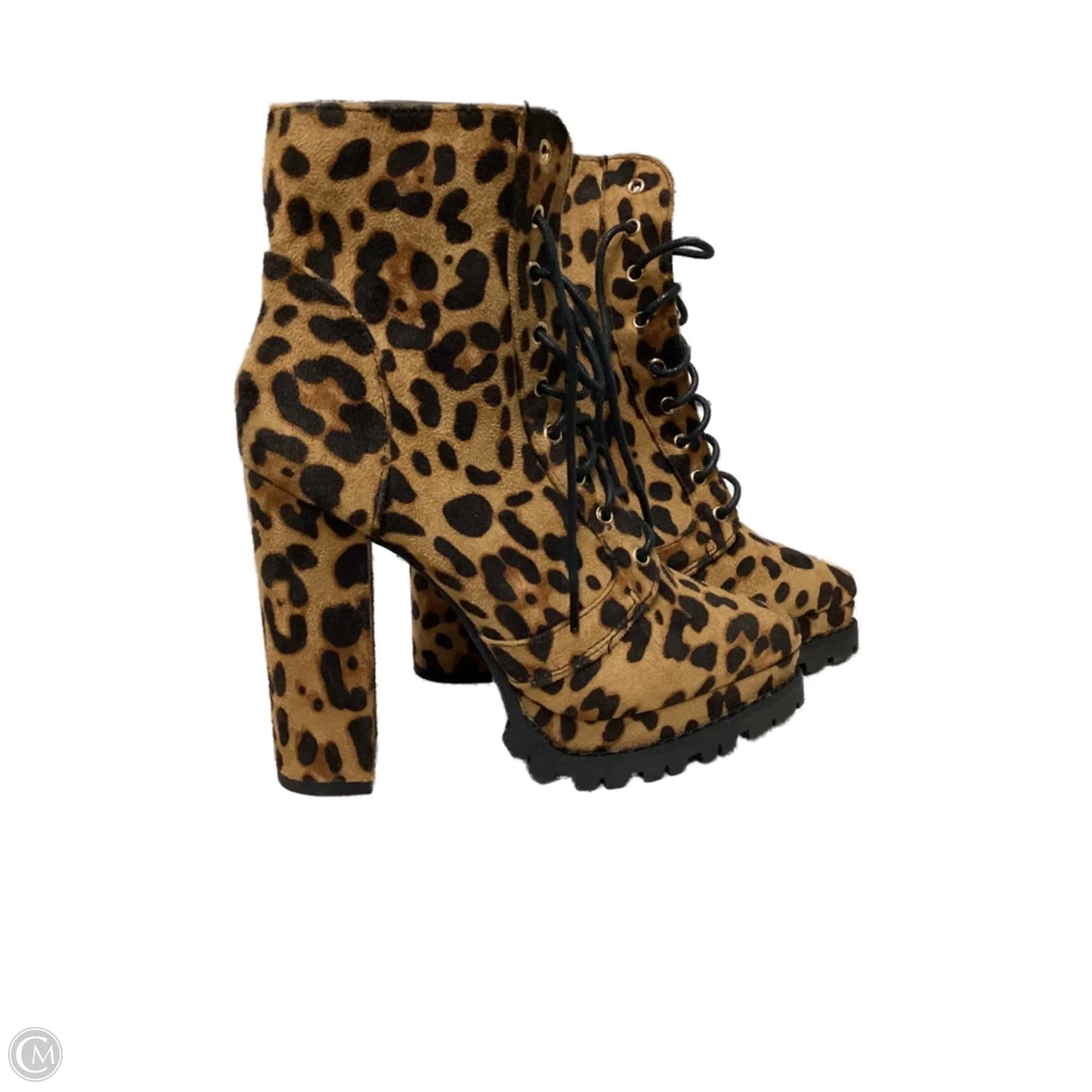 Boots Ankle Heels By Liliana In Animal Print, Size: 6