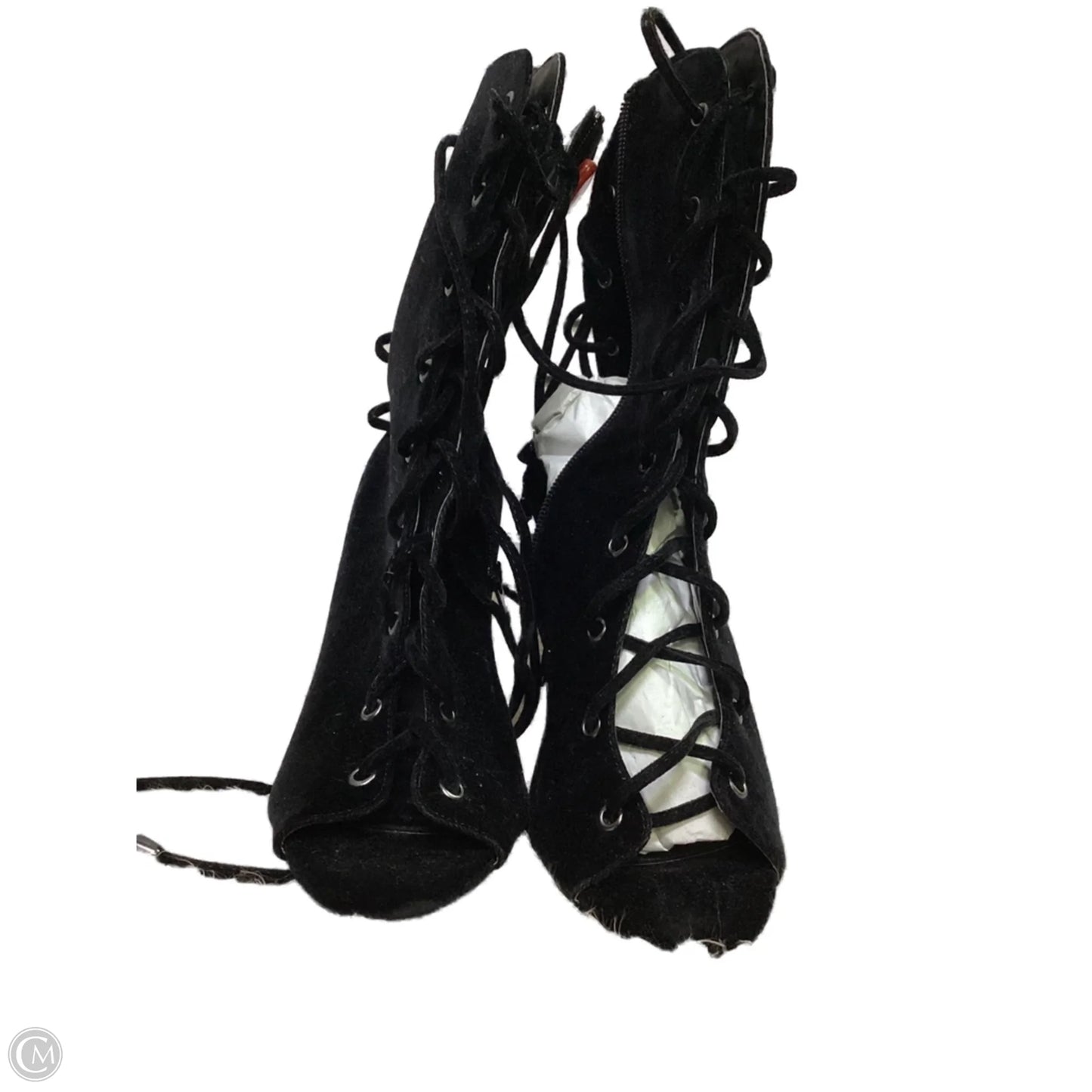 Boots Ankle Heels By Clothes Mentor In Black, Size: 11