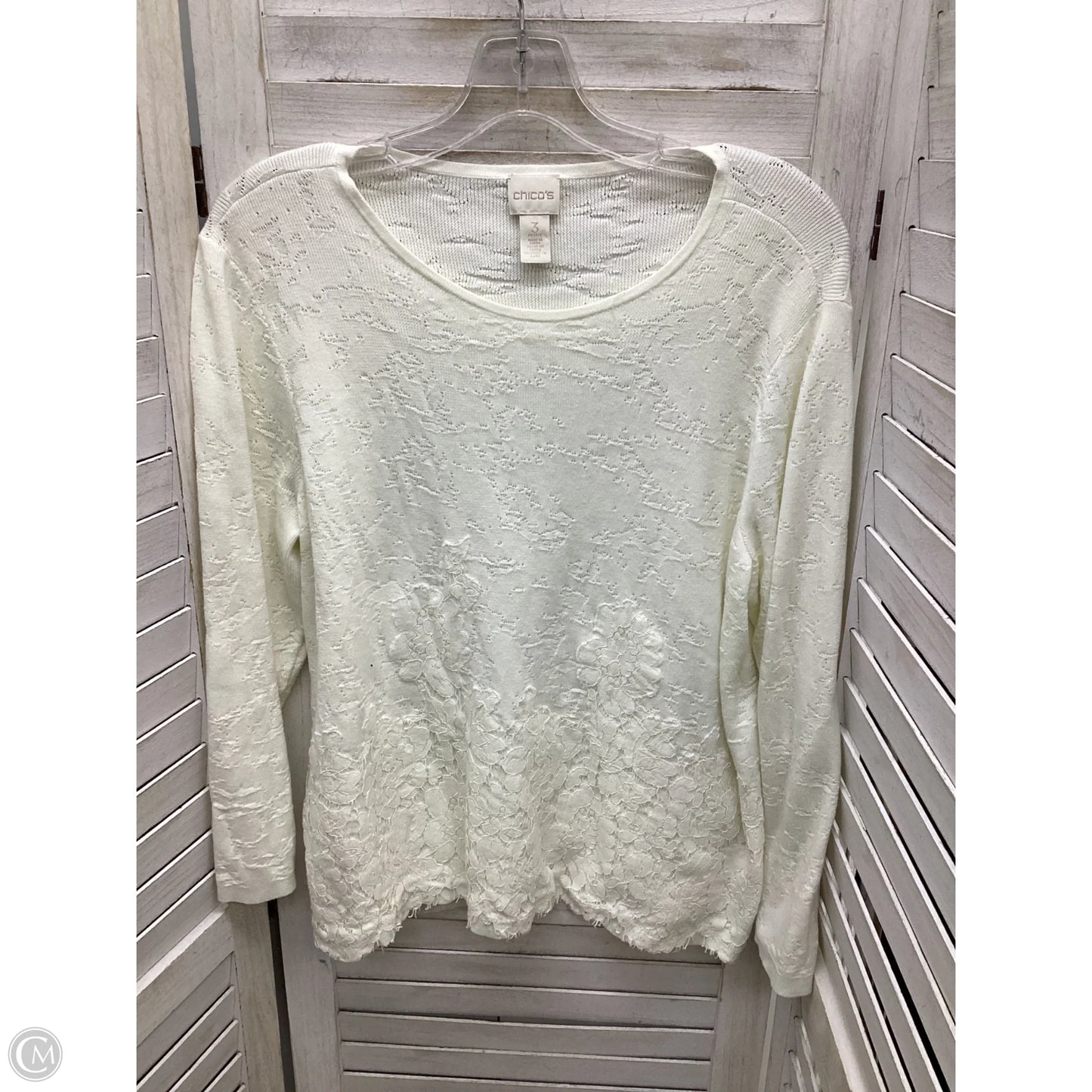 Top Sleeveless By Chicos In Cream, Size: Xl