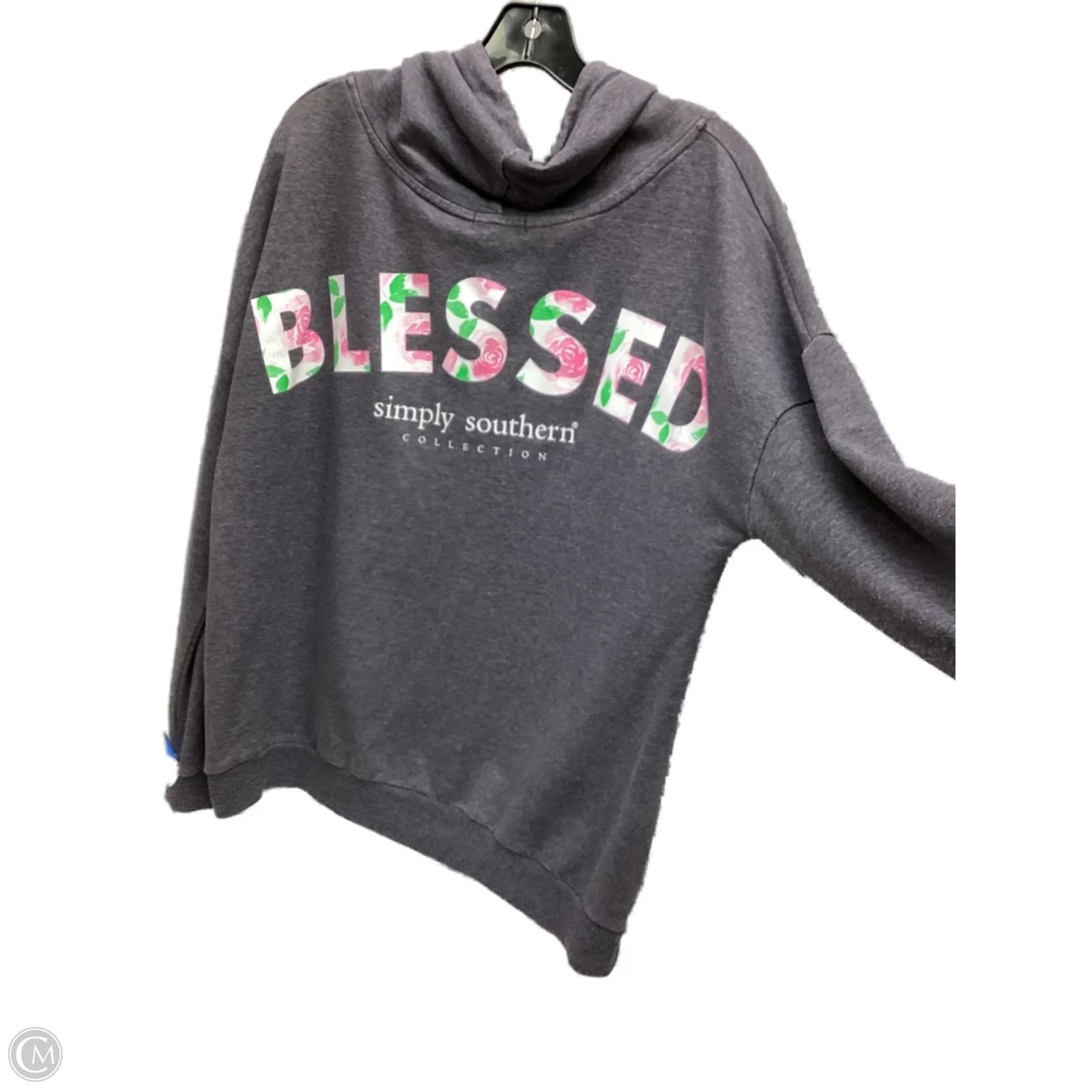 Sweatshirt Collar By Simply Southern In Grey, Size: Xl