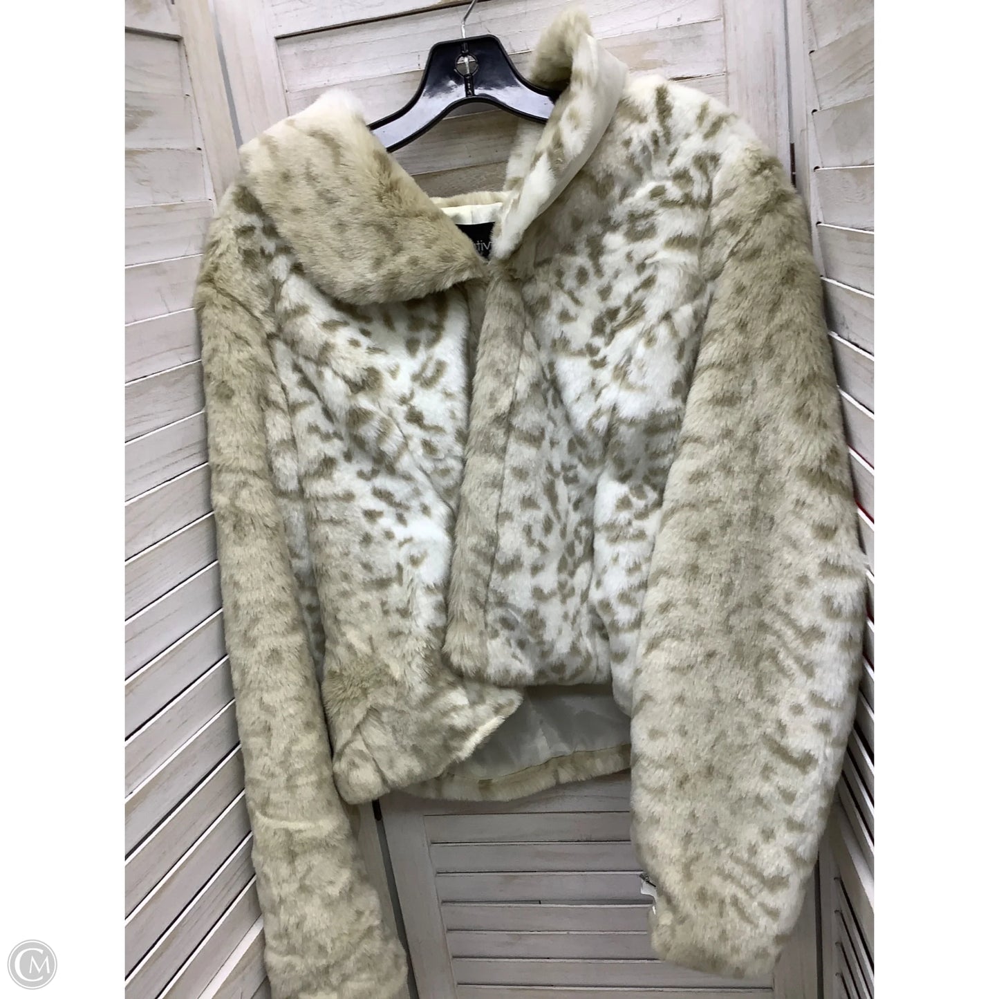 Jacket Faux Fur & Sherpa By Relativity In Animal Print, Size: Xl