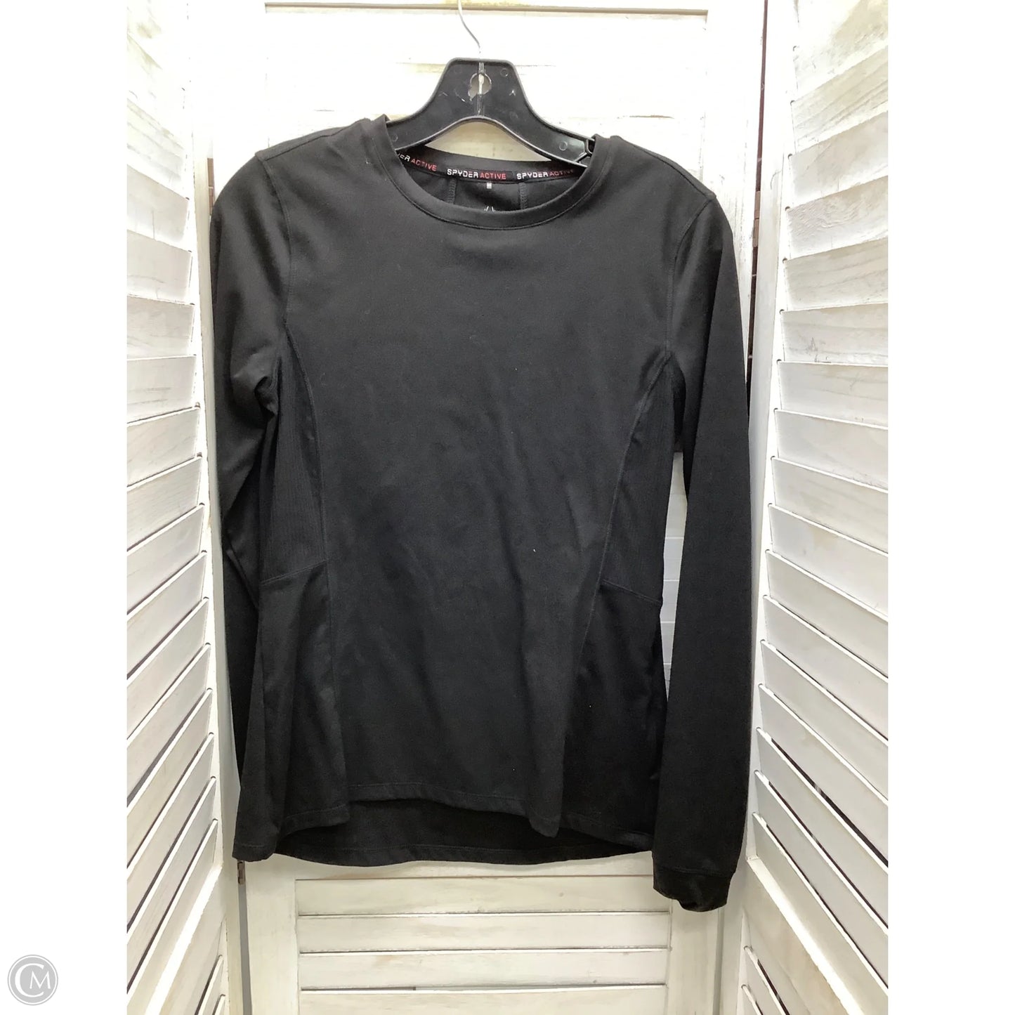 Athletic Top Long Sleeve Collar By Spyder In Black, Size: Sp