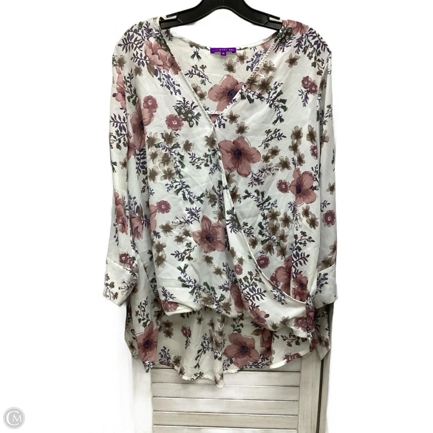 Top Long Sleeve By West Kei In Floral Print, Size: Xl
