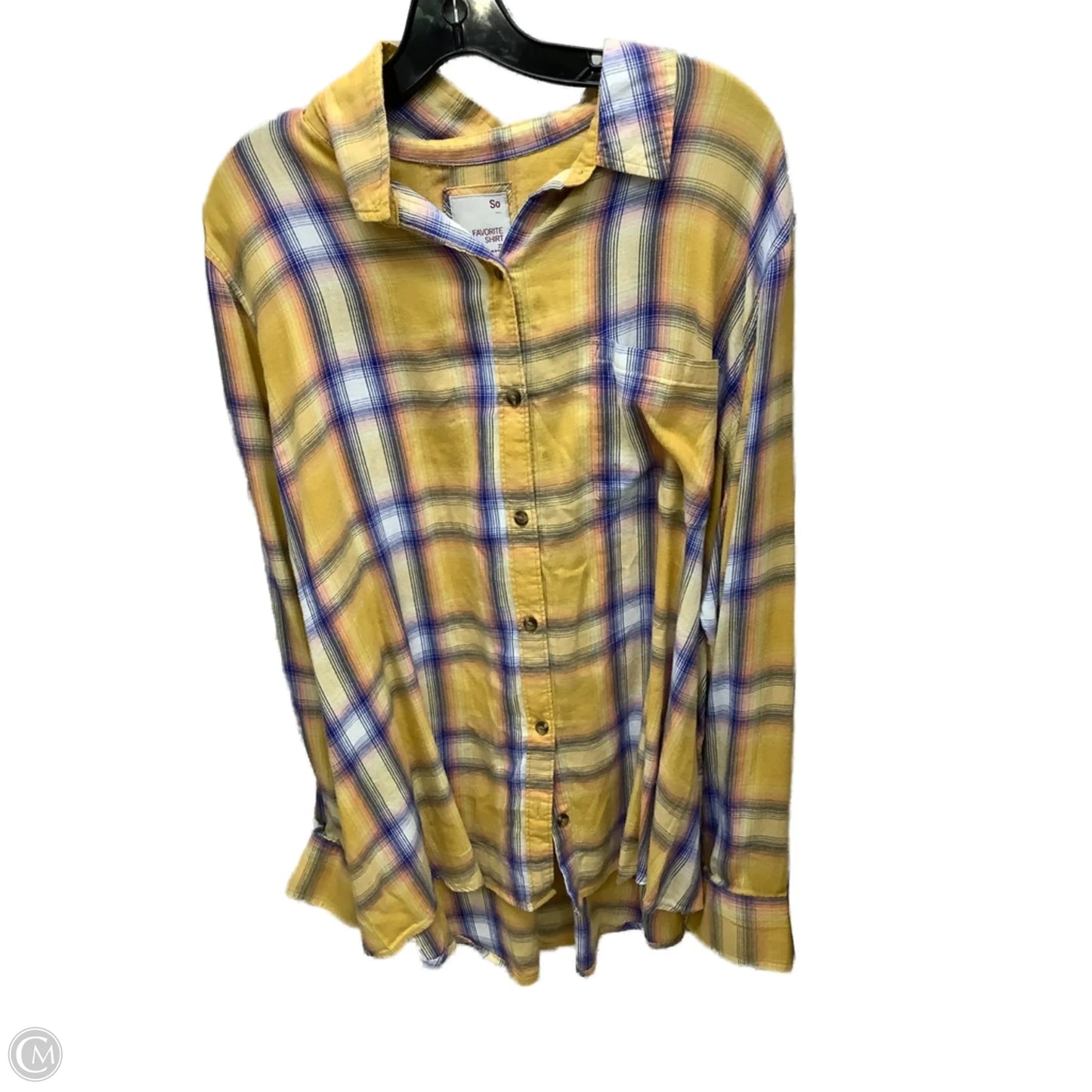 Top Long Sleeve By So In Plaid Pattern, Size: 2x