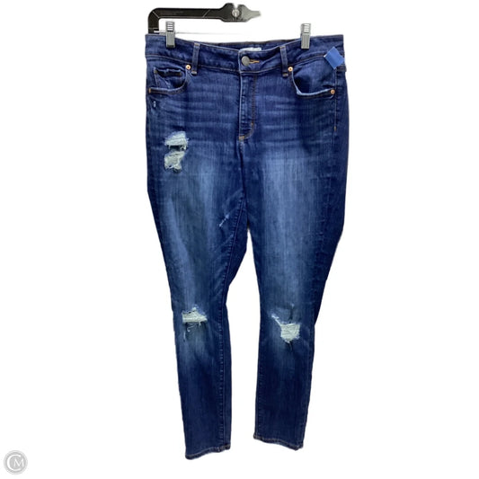 Jeans Skinny By Loft In Blue Denim, Size: 10