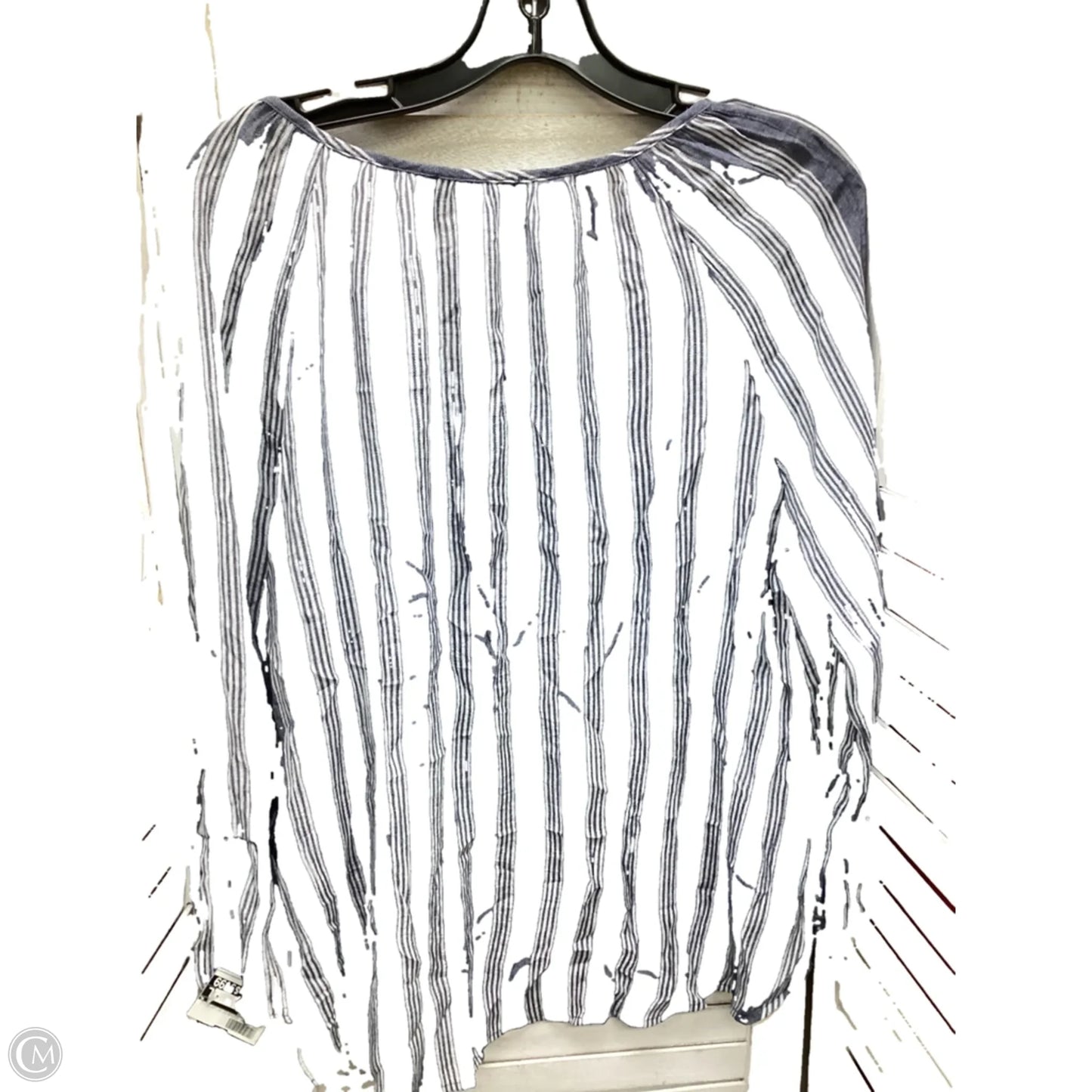 Top Long Sleeve By Fred David In Striped Pattern, Size: L