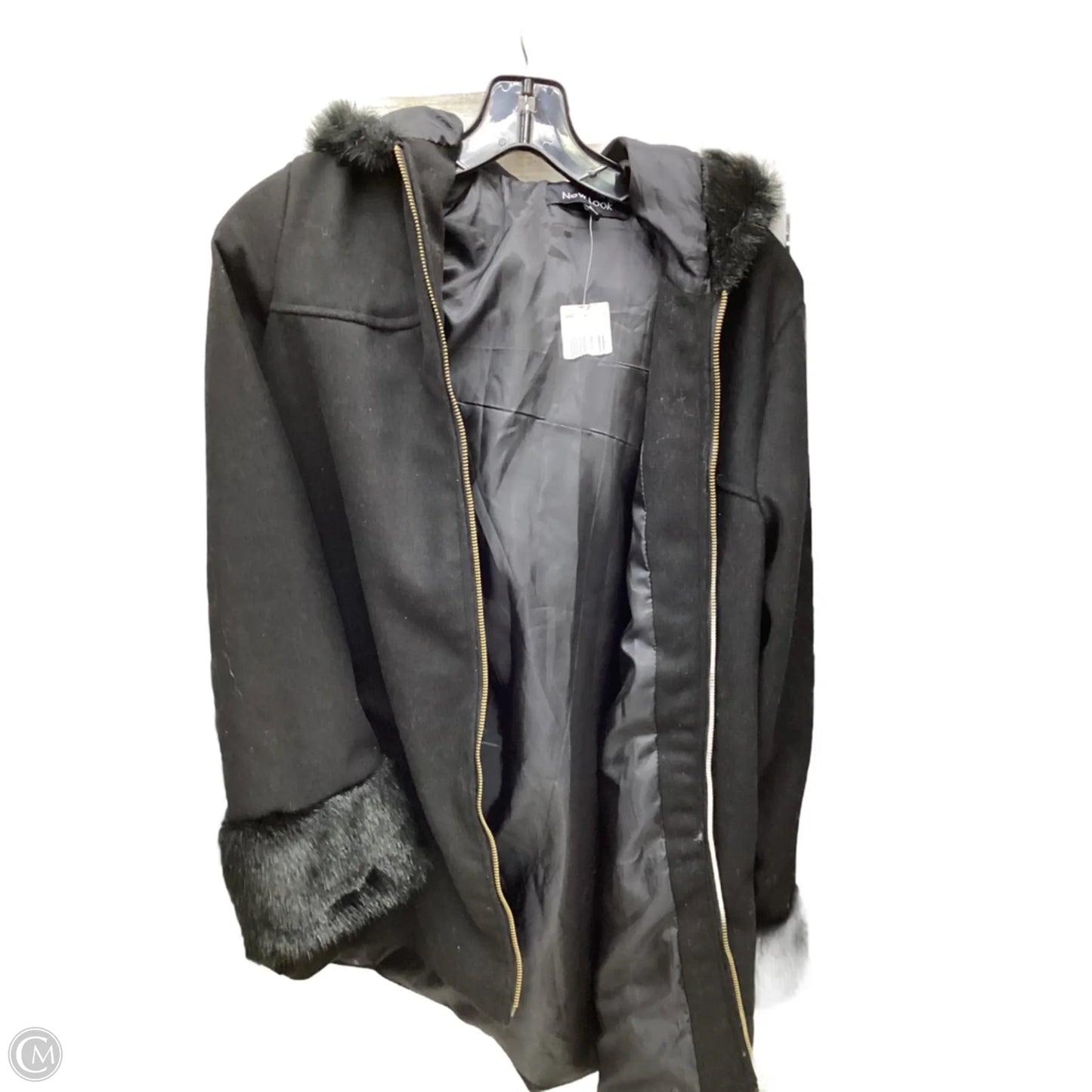 Coat Faux Fur & Sherpa By New Look In Black, Size: S