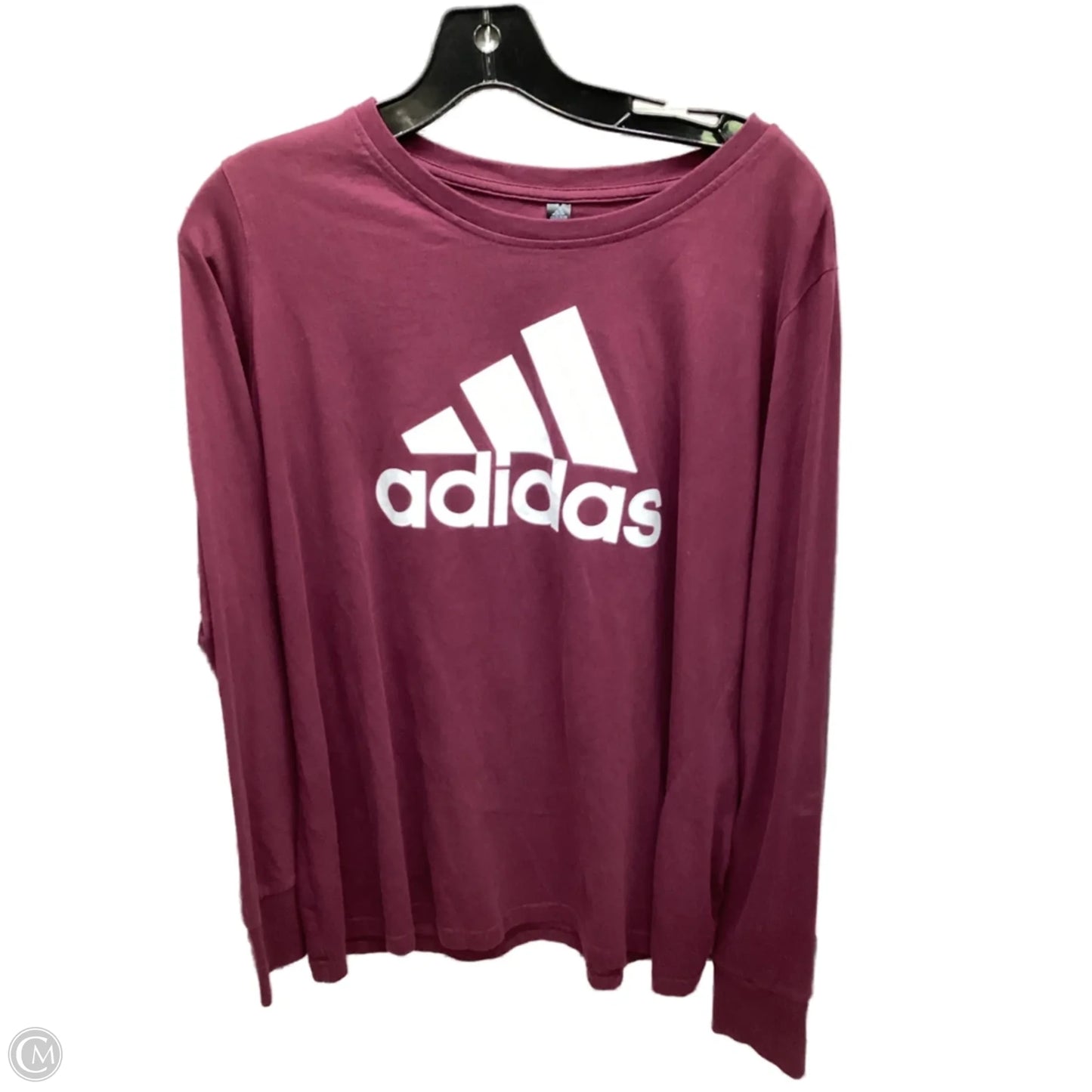 Top Long Sleeve Basic By Adidas In Maroon, Size: 1x